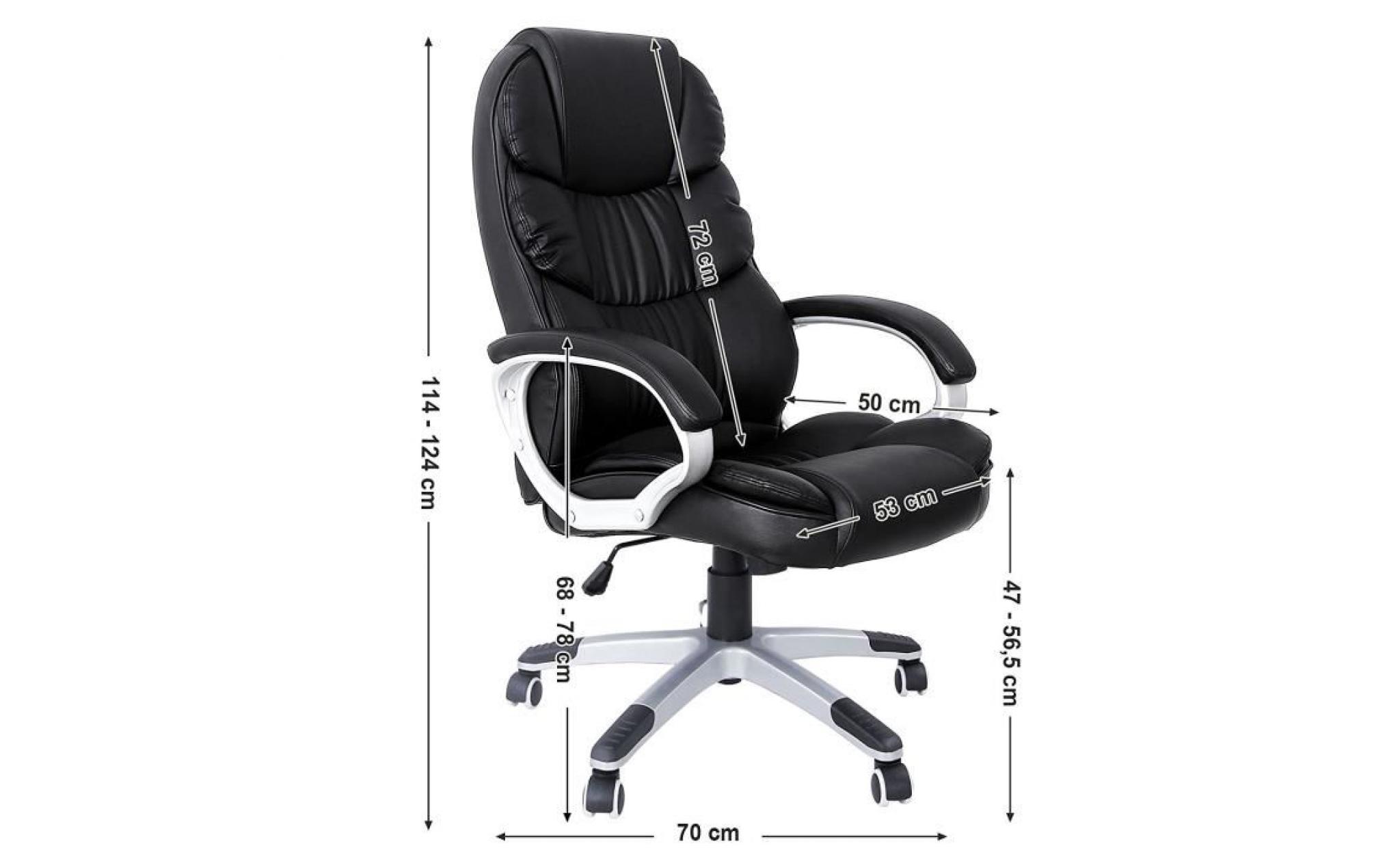 songmics chaise de bureau confortable fauteuil de bureau  chaise pour ordinateur hauteur réglable pu obg24b avec roulettes supplémen pas cher