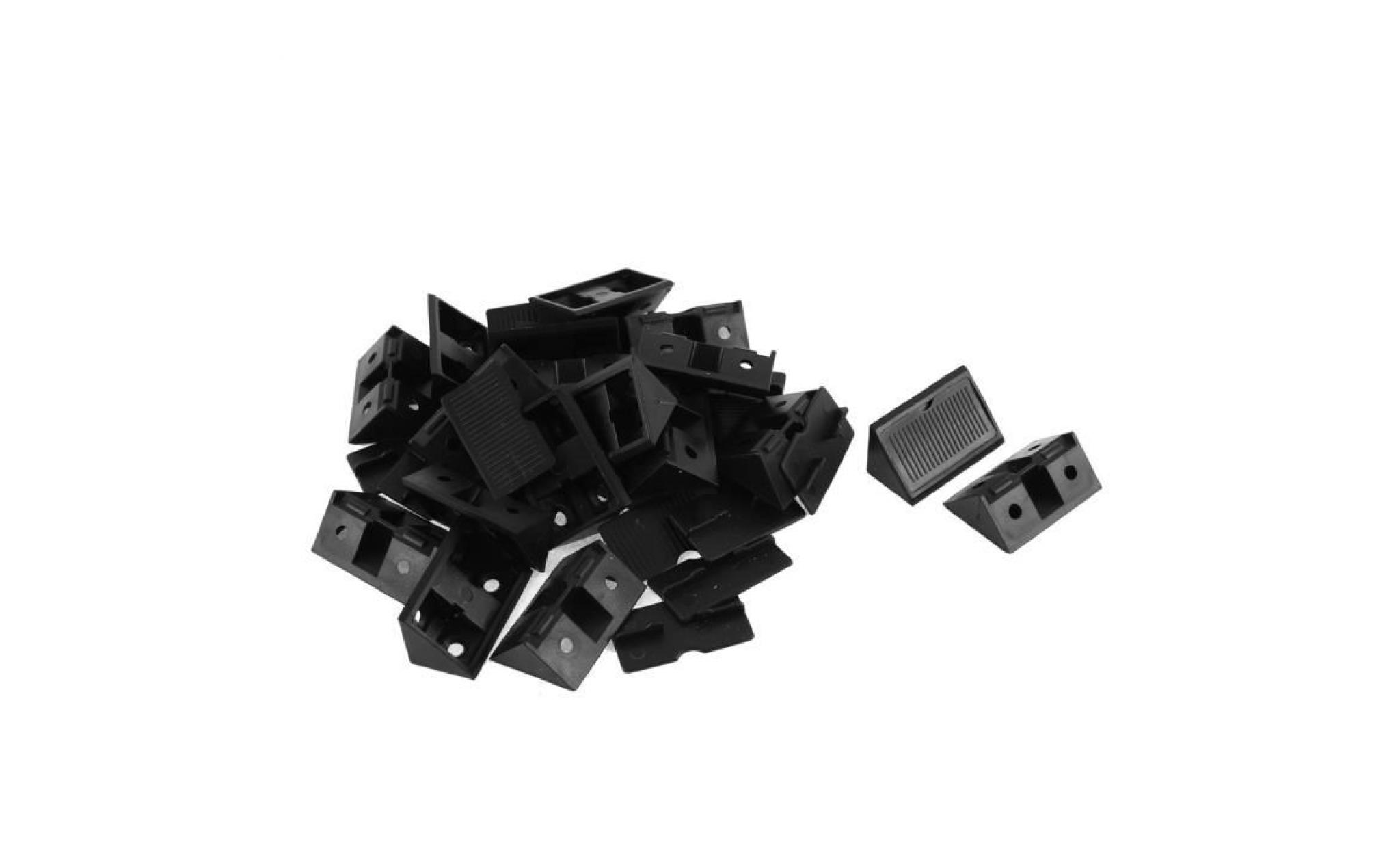 sourcingmap® Étagère armoire plastique angle droit angle support noir 20 pièces