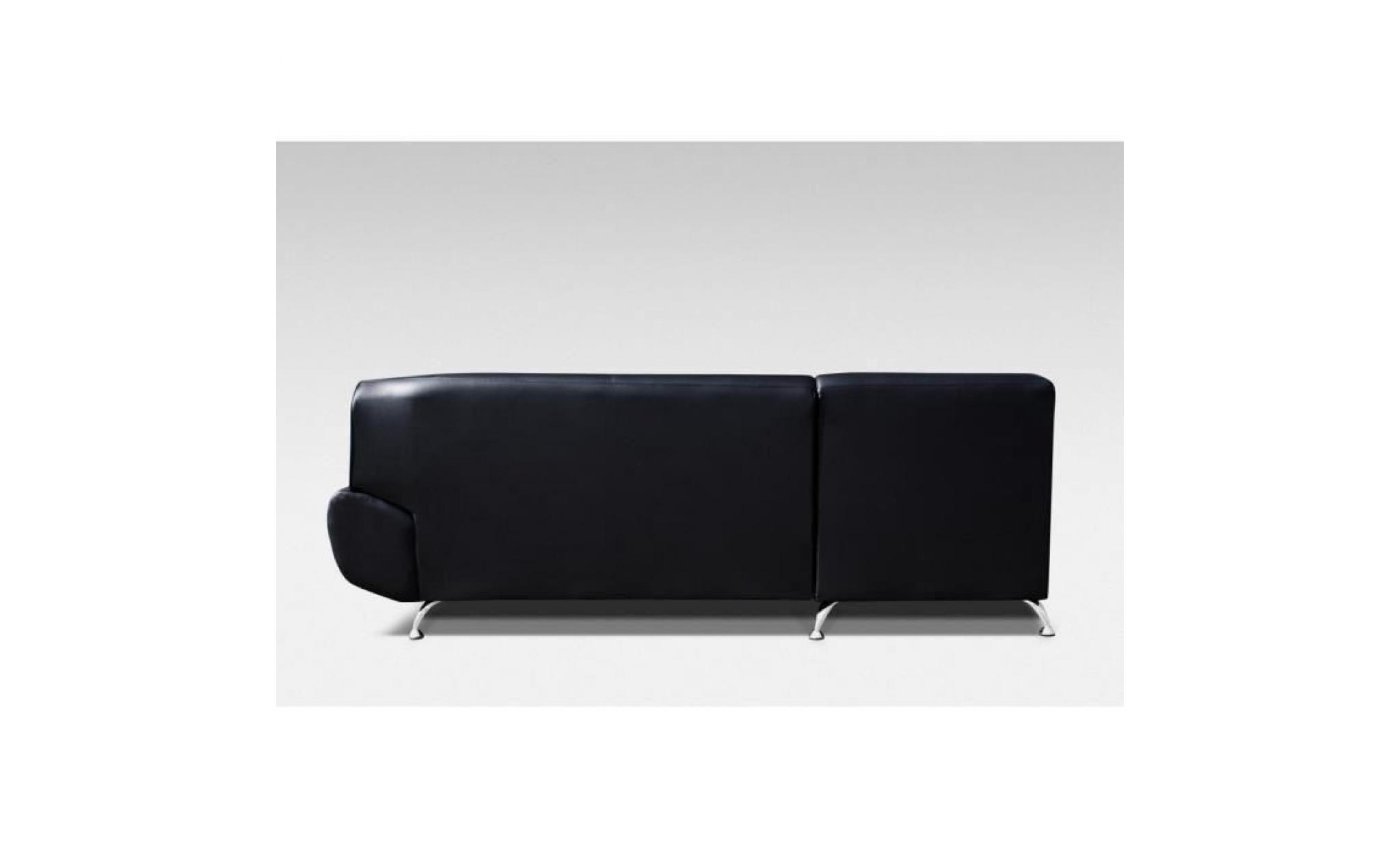 spacio canapé d'angle réversible 6 places   simili noir   contemporain   l 245 x p 245 cm pas cher