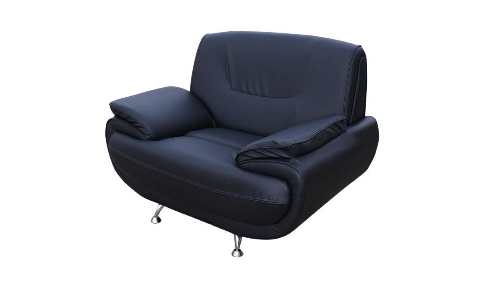 spacio fauteuil   simili noir   contemporain   l 134 x p 86 cm