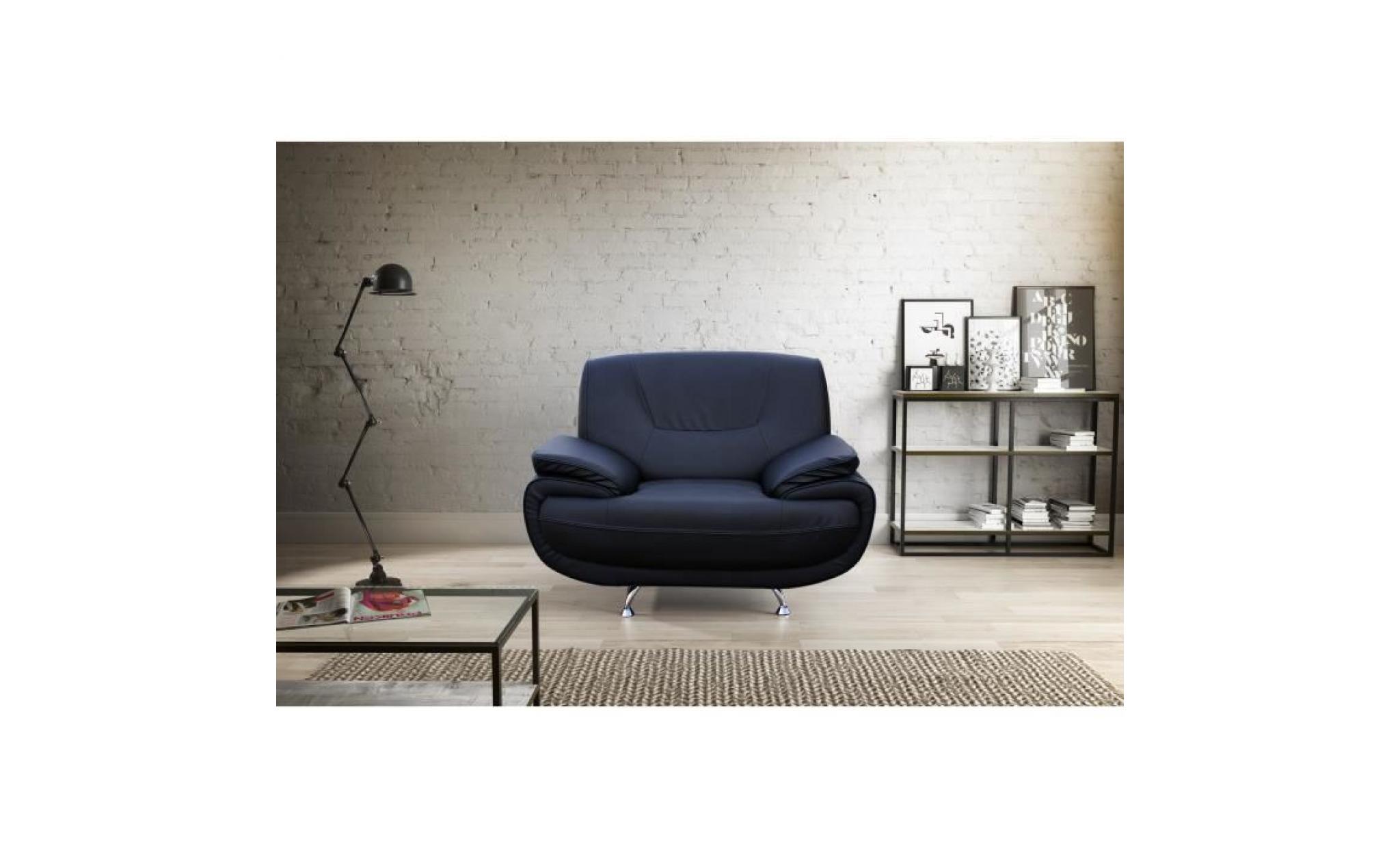 spacio fauteuil   simili noir   contemporain   l 134 x p 86 cm pas cher