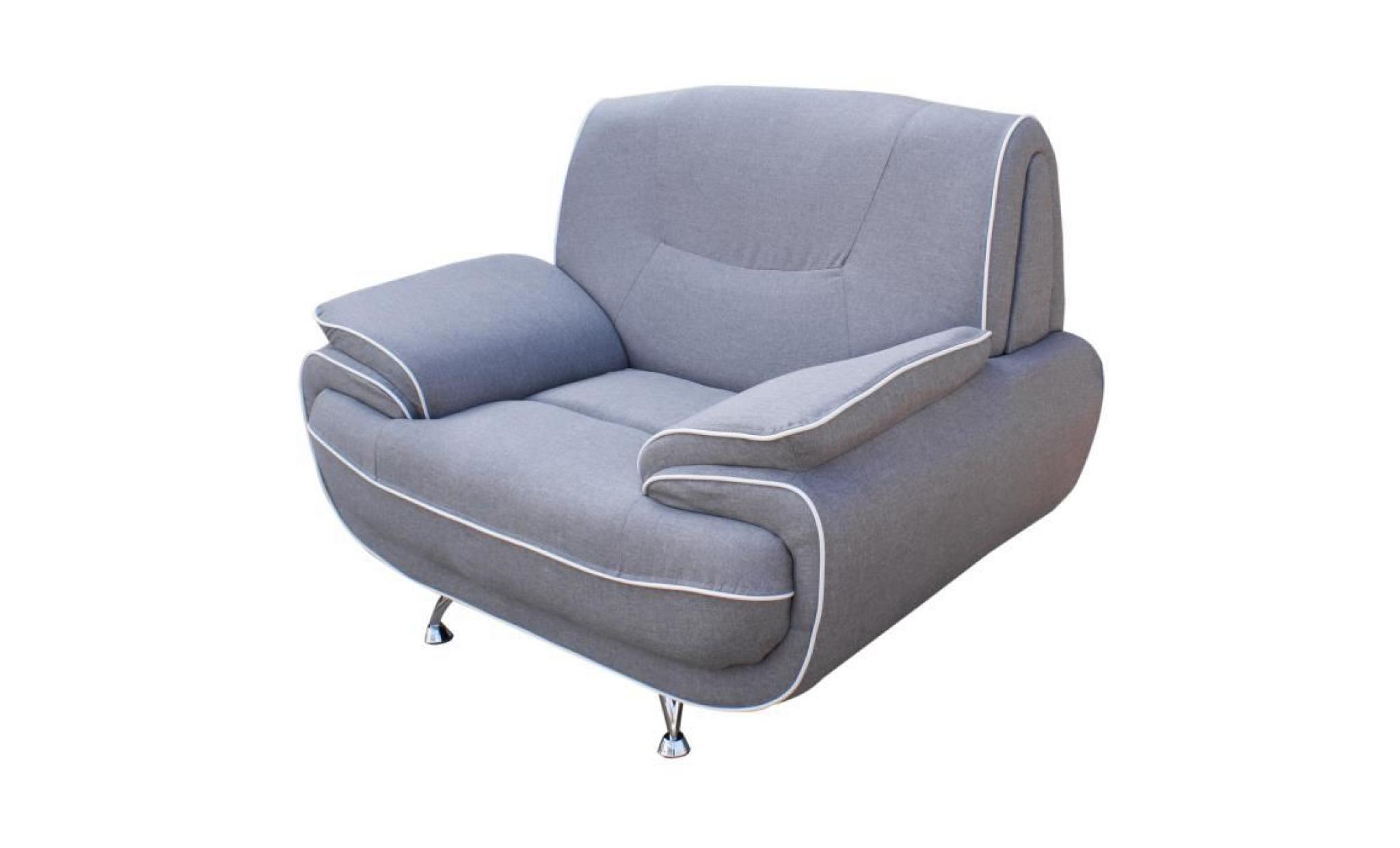 spacio fauteuil   tissu gris   contemporain   l 134 x p 86 cm