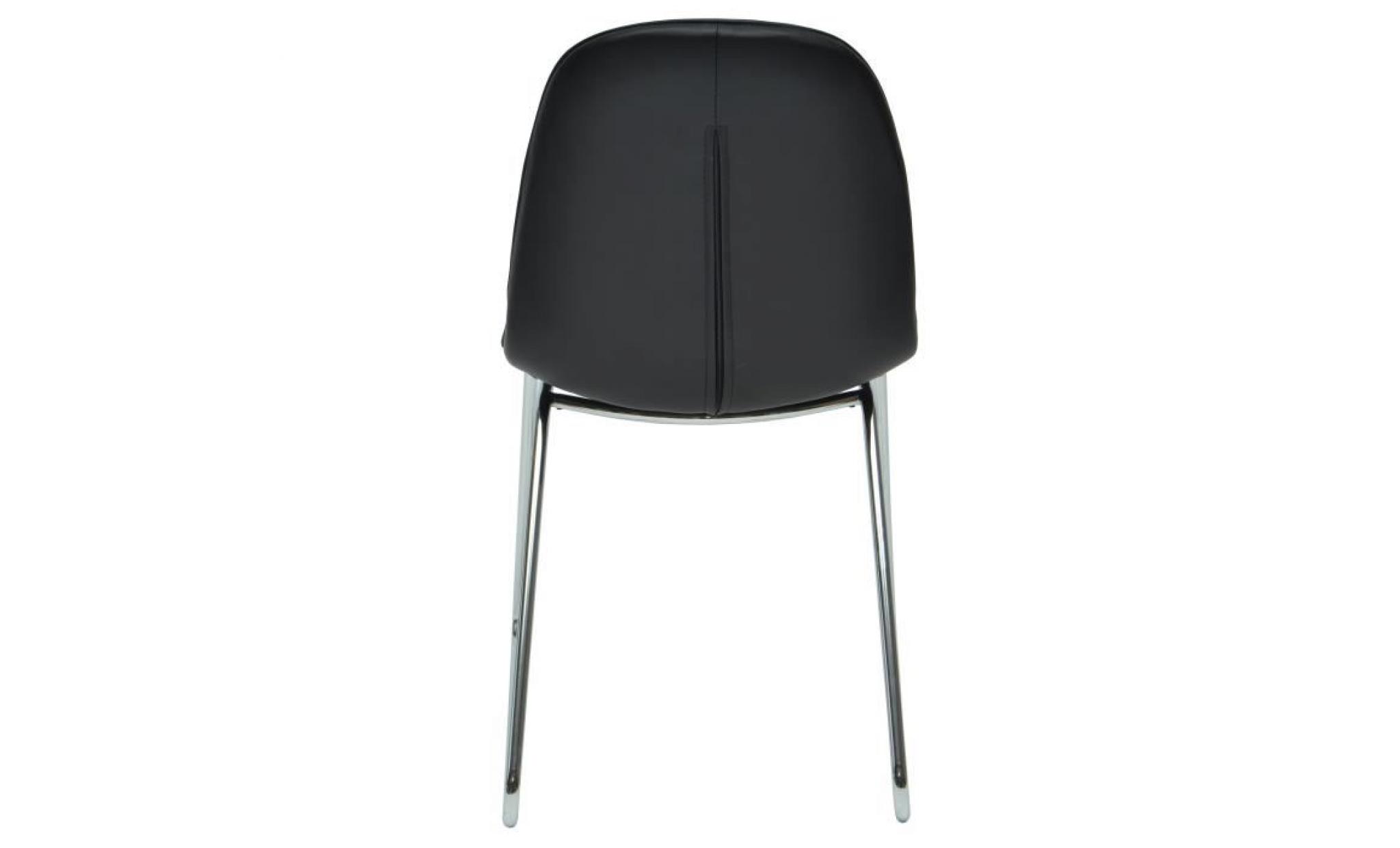 speed lot de 2 chaises de salle à manger en métal   revêtement simili noir   style vintage   l 58 x p 48 cm pas cher