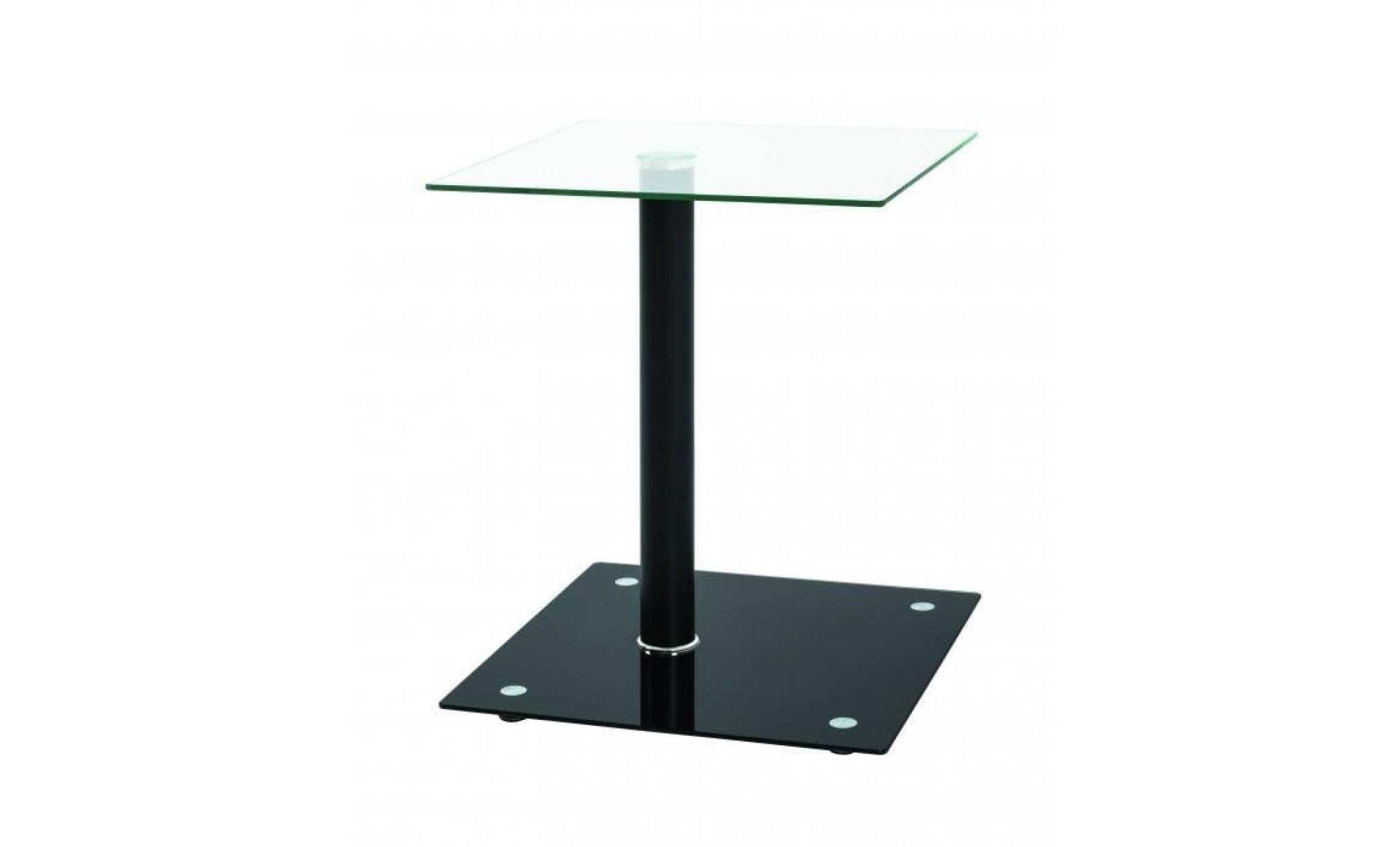 splendide table d'appoint mogadiscio noir verre transparent l40 x p40 x h52 cm