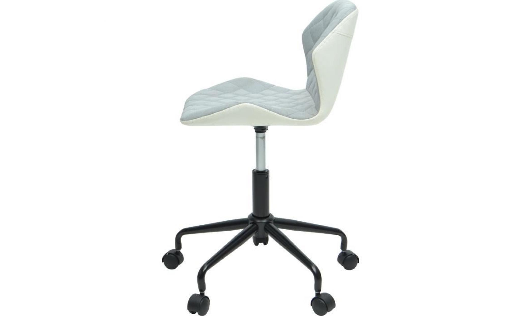 squate chaise de bureau   tissu et simili gris clair   style industriel   l 42 x p 35 cm pas cher