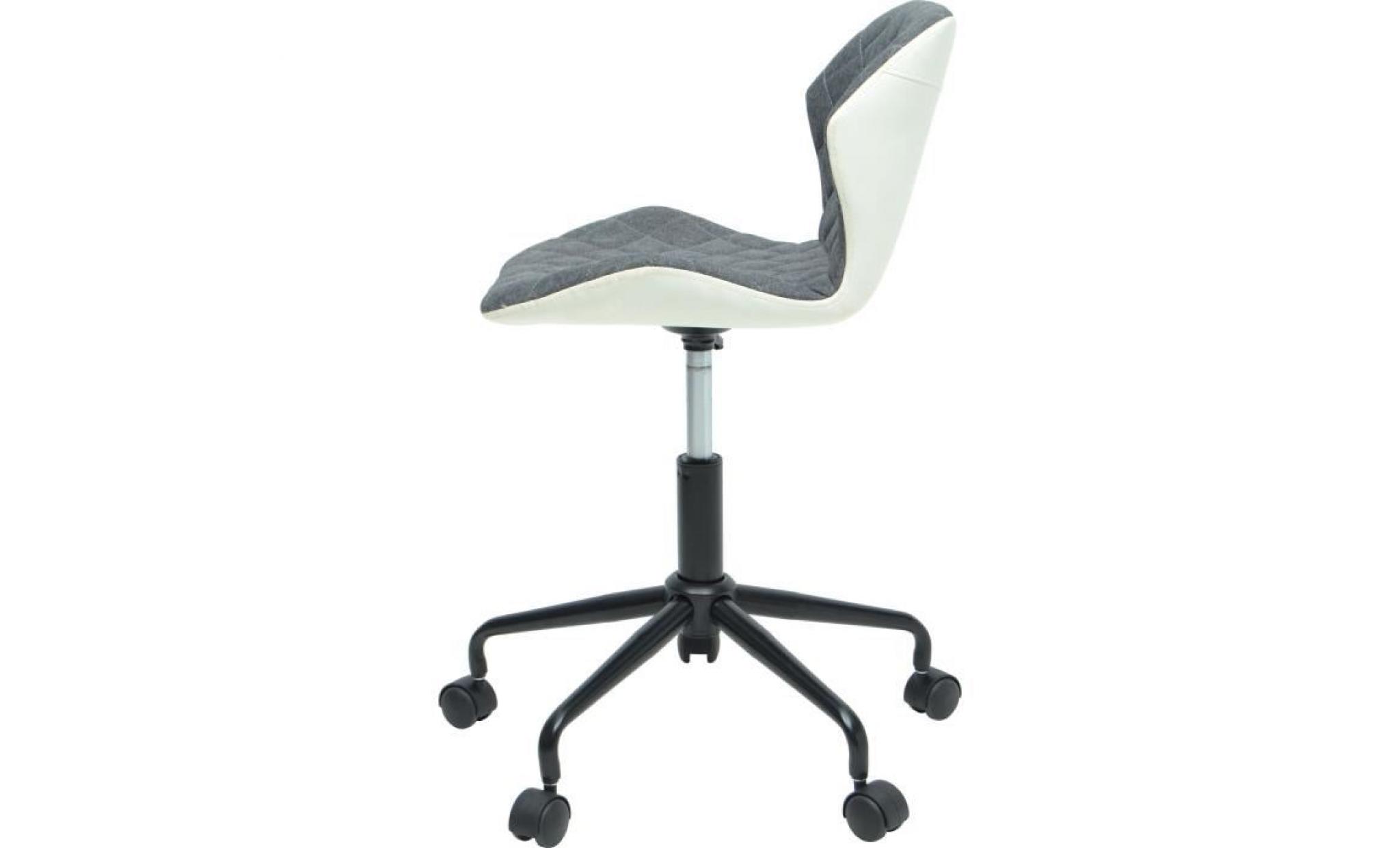 squate chaise de bureau   tissu et simili gris foncé   style industriel   l 42 x p 35 cm pas cher