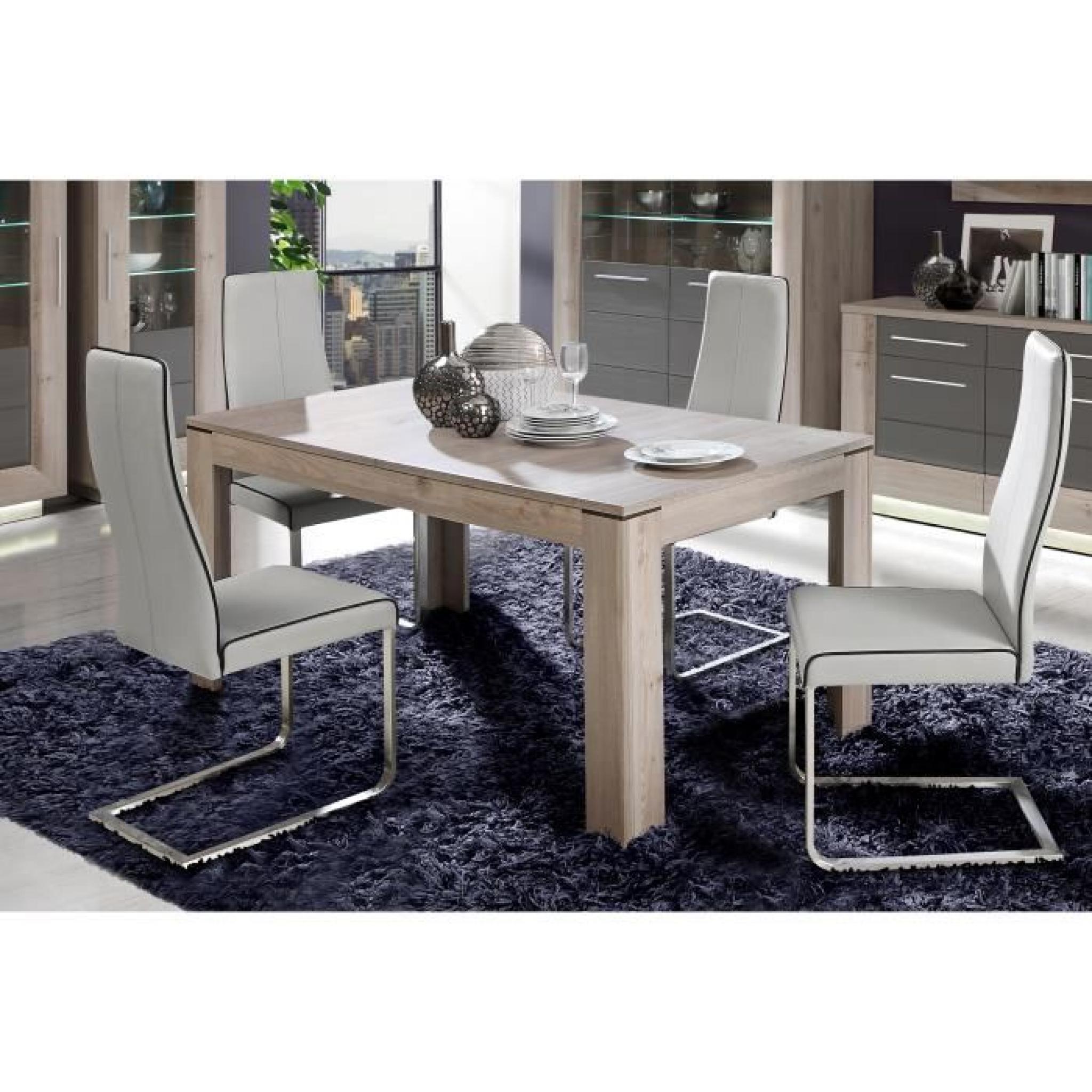 STAIRS Table extensible 160/206 cm - Décor chêne nelson et gris
