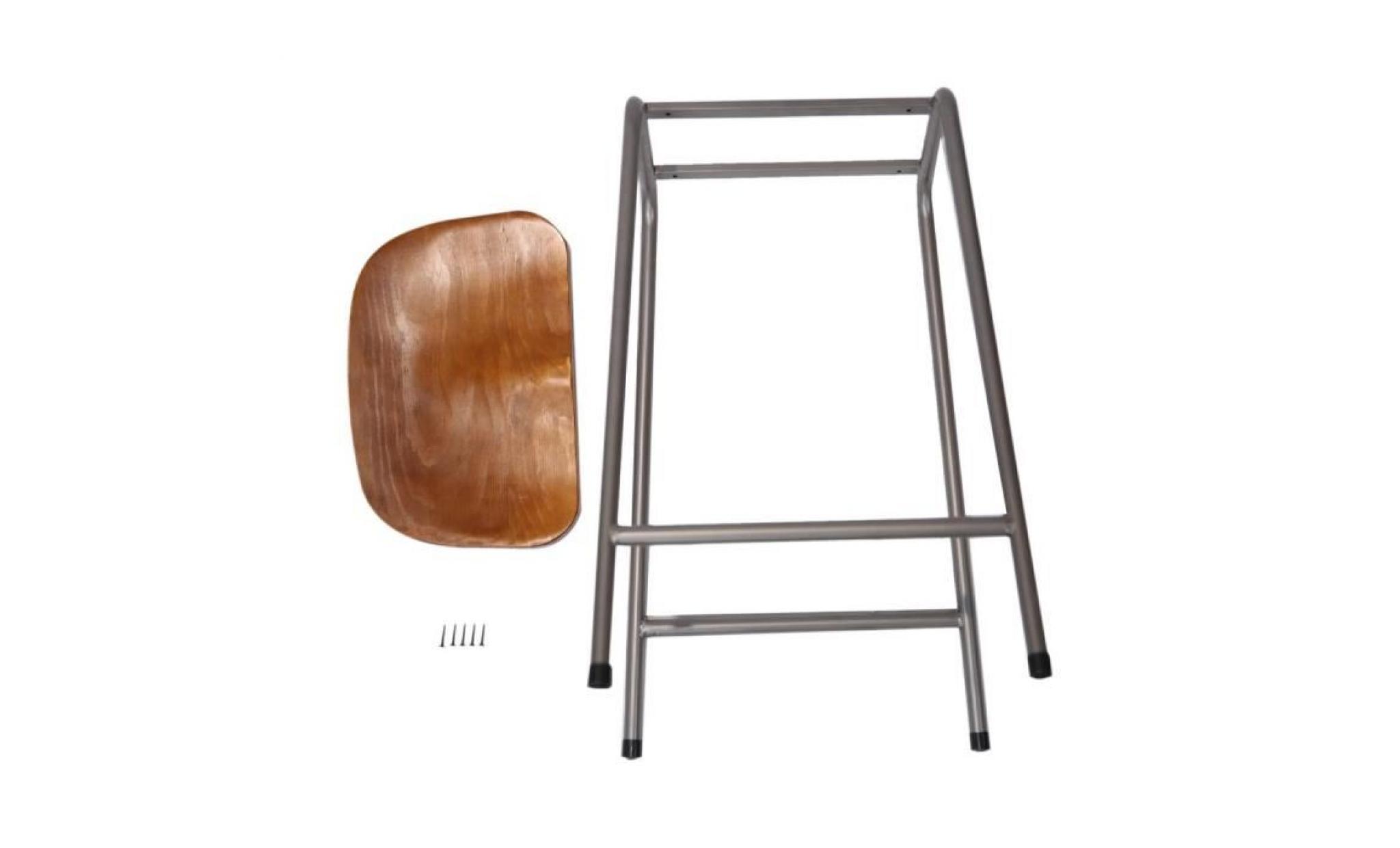 steel tubular frame bar stool classic backless barstool wooden dining chair