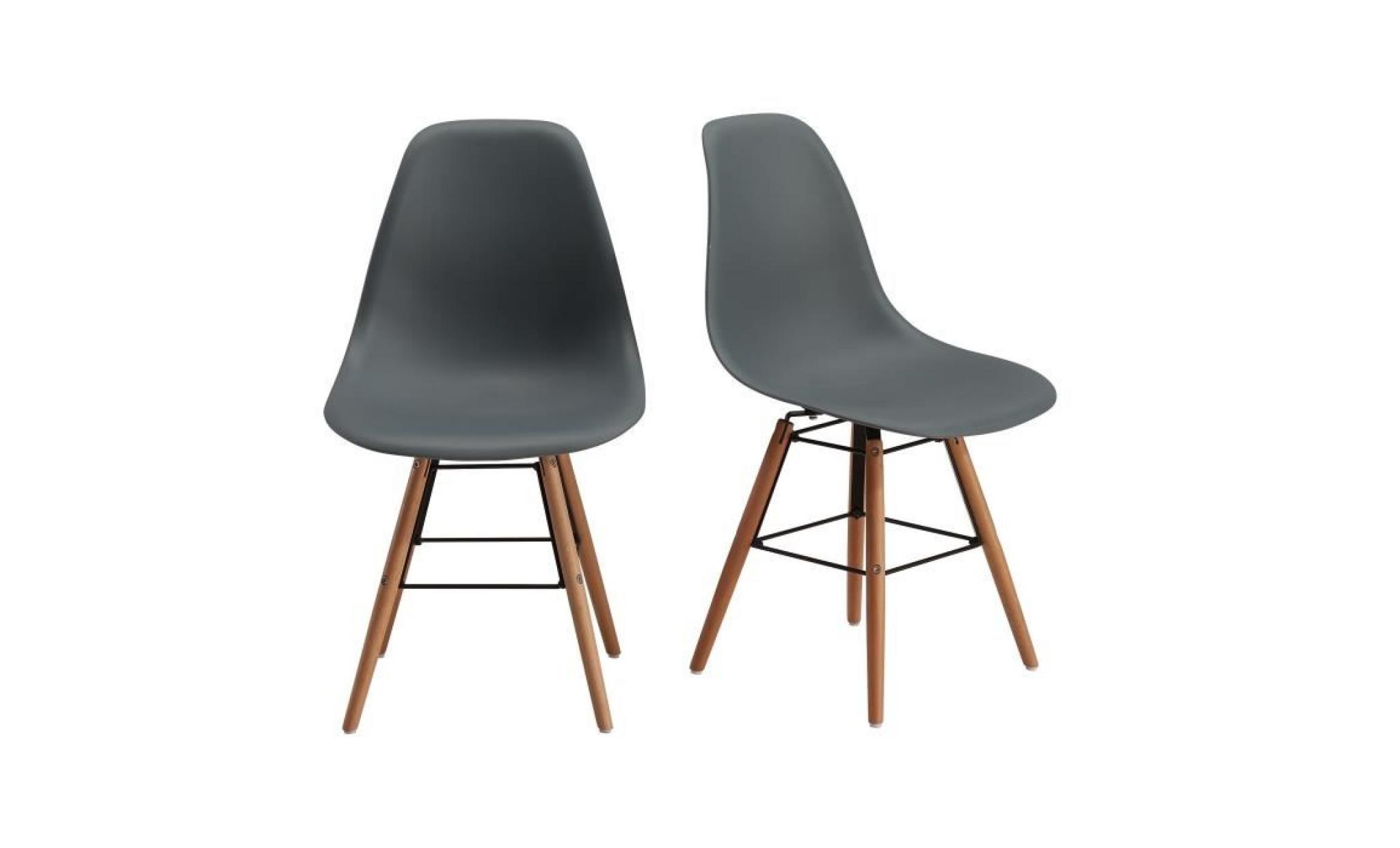 stella lot de 2 chaises de salle à manger scandinave   gris   l 46,5 x p 52 cm