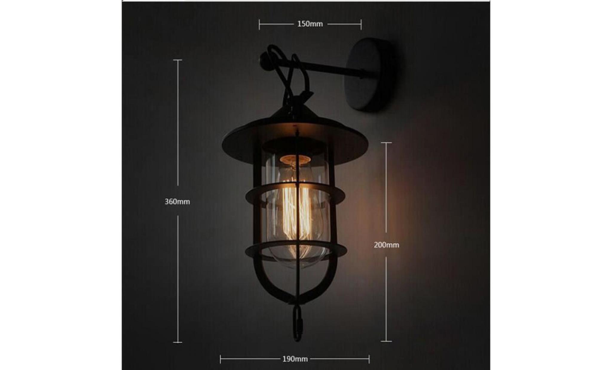 stoex® applique murale vintage luminaire en metal fer lampe industrielle rétro 19*36cm ( sans ampoule ) pas cher