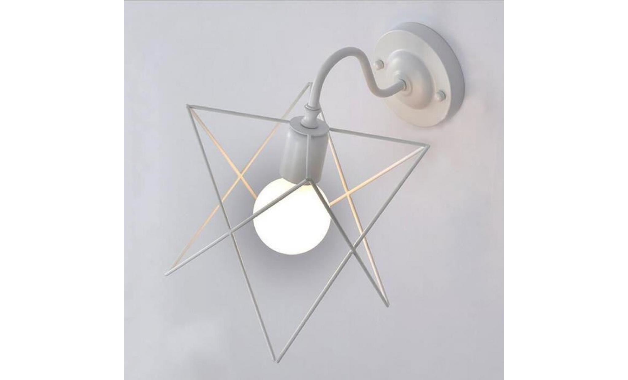 stoex® rétro lampe applique murale métal industrielle eclairage suspension luminaire e27 blanc