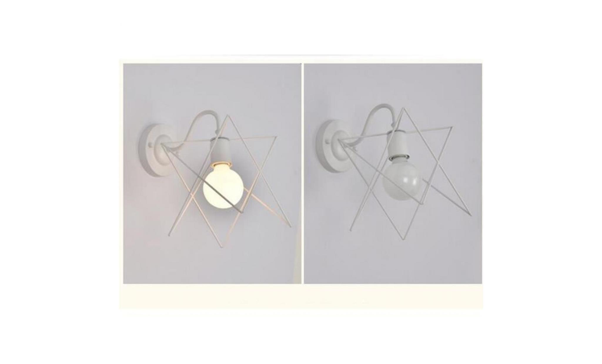stoex® rétro lampe applique murale métal industrielle eclairage suspension luminaire e27 blanc pas cher