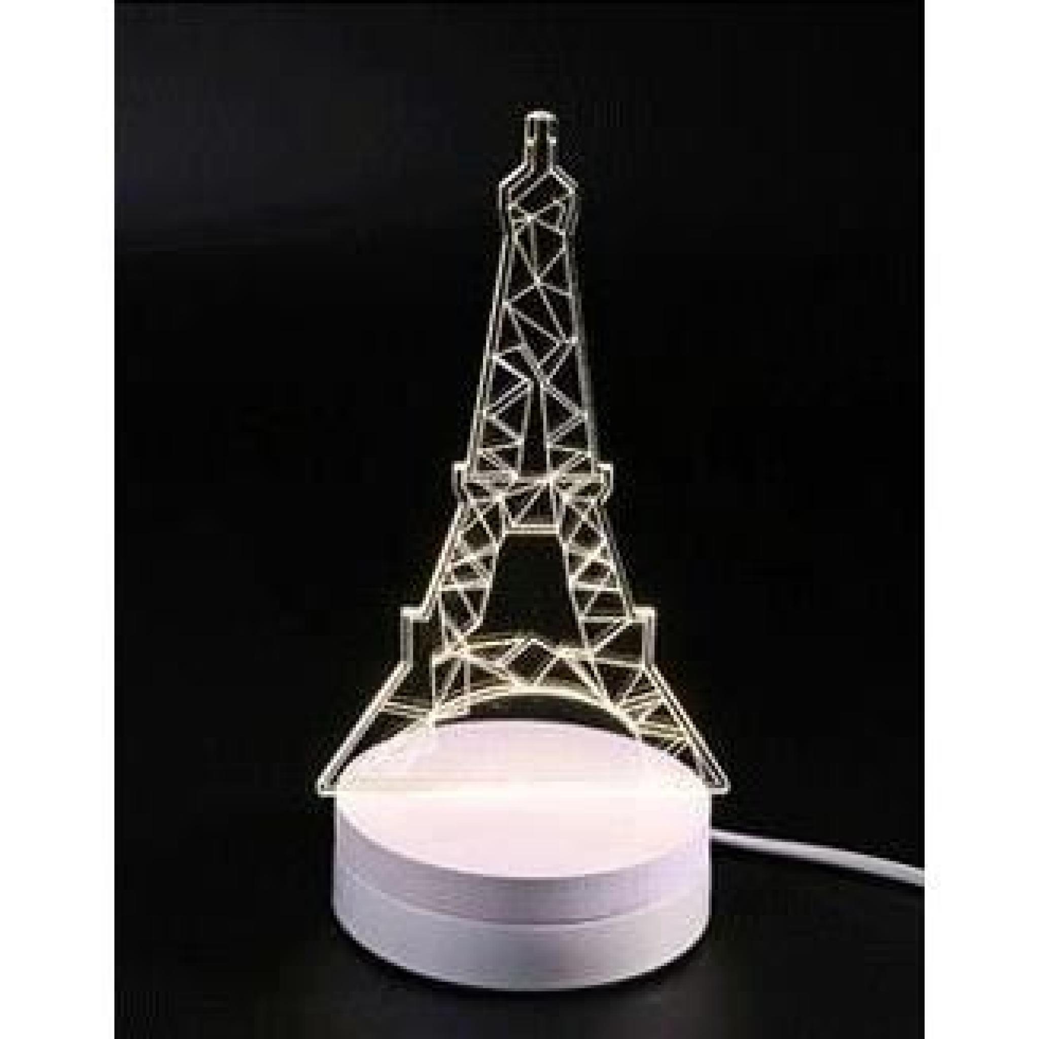 STR® La Tour Eiffel Lampe de table, avec effet 3D, la température de couleur 3，6W