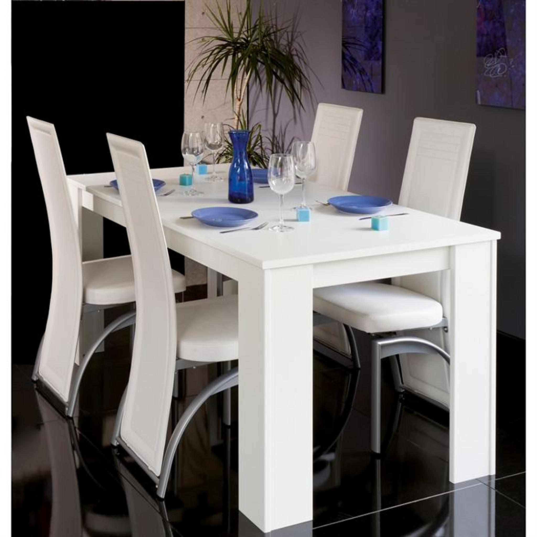 STREET Table à manger 170 cm blanc brillant