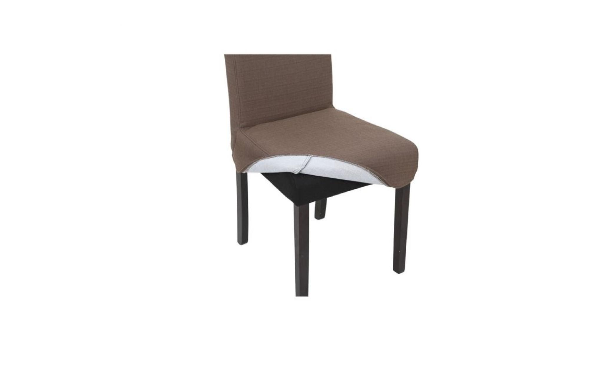strip lot de 2 chaises de salle à manger déhoussables   tissu gris   contemporain   l 44 x p 53 cm pas cher