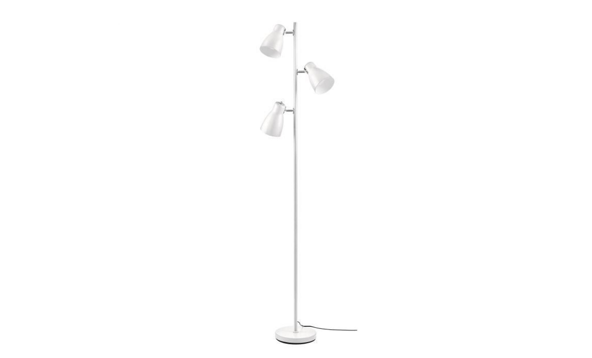 studio lampadaire 3 têtes incandescent   Ø 42 x h 166 cm   blanc