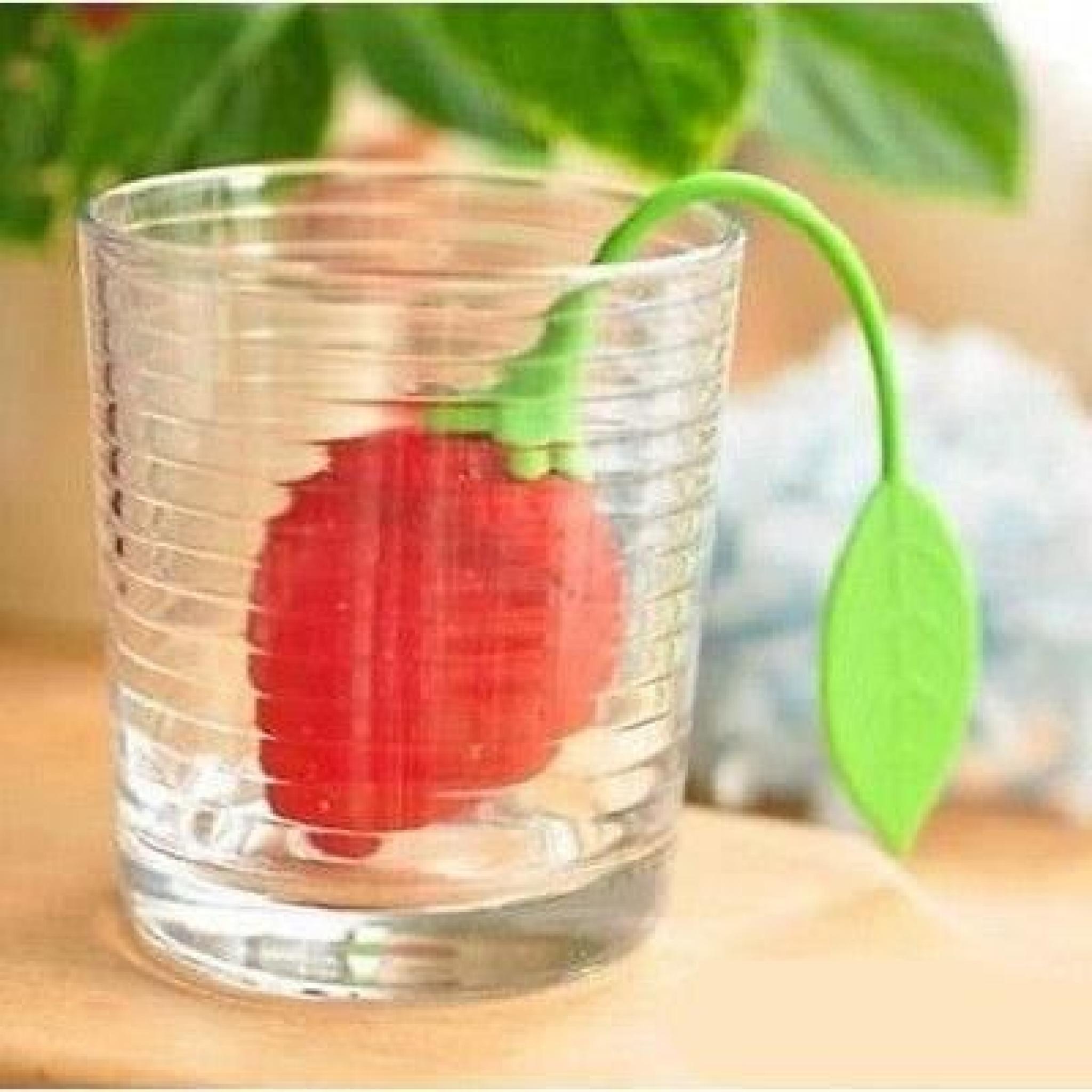 Style mignon Strawberry Tea Leaf Silicone Passoire Herbal Spice Infuser Filtre ba2a pas cher