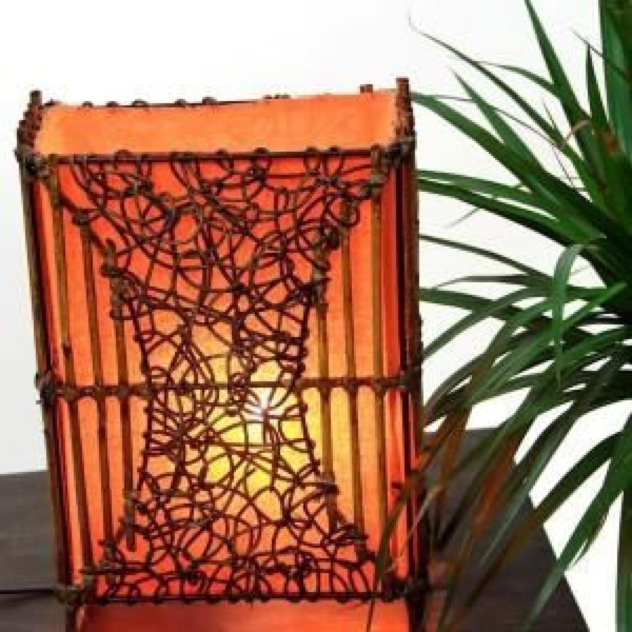 Sun d’koh - Lampe rectangulaire orange motif to… pas cher