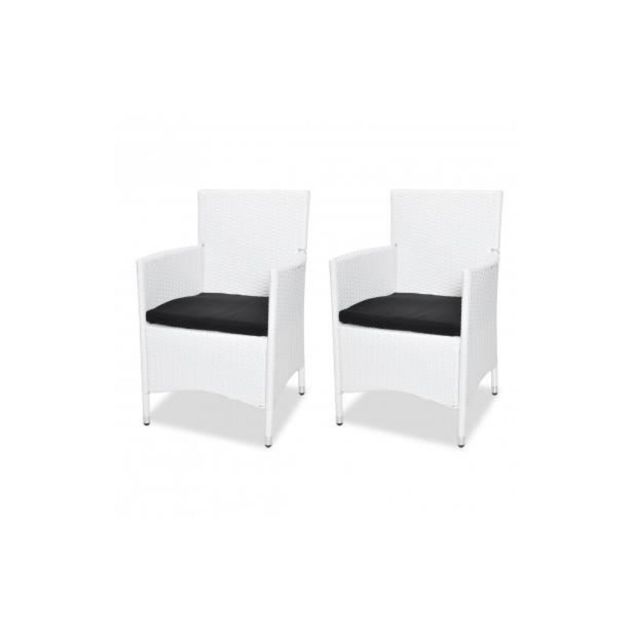 Superbe 2 chaises en rotin blanc  pas cher