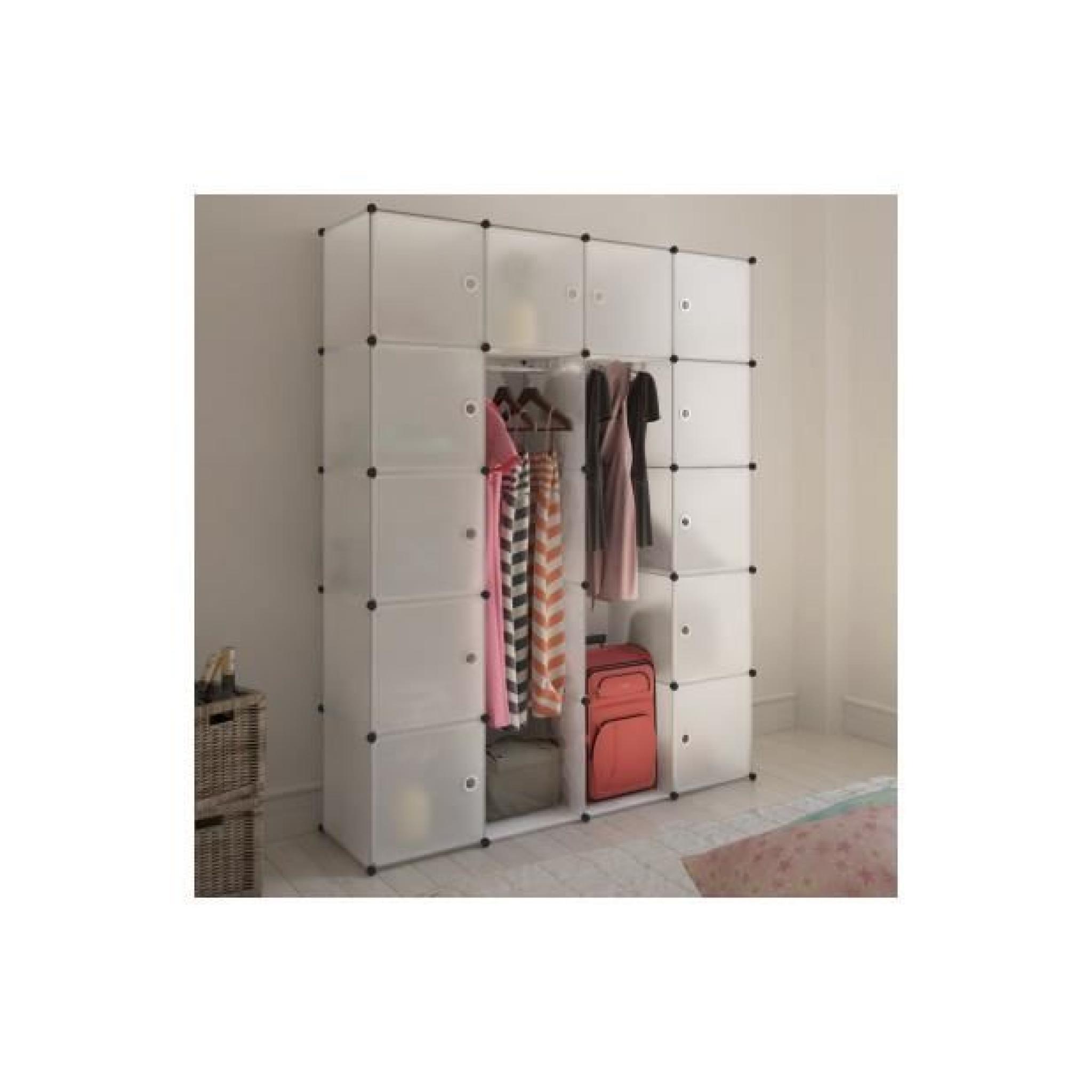 Superbe Cabinet modulable blanc avec 20 compartiments 37 x 150 x 190 cm 