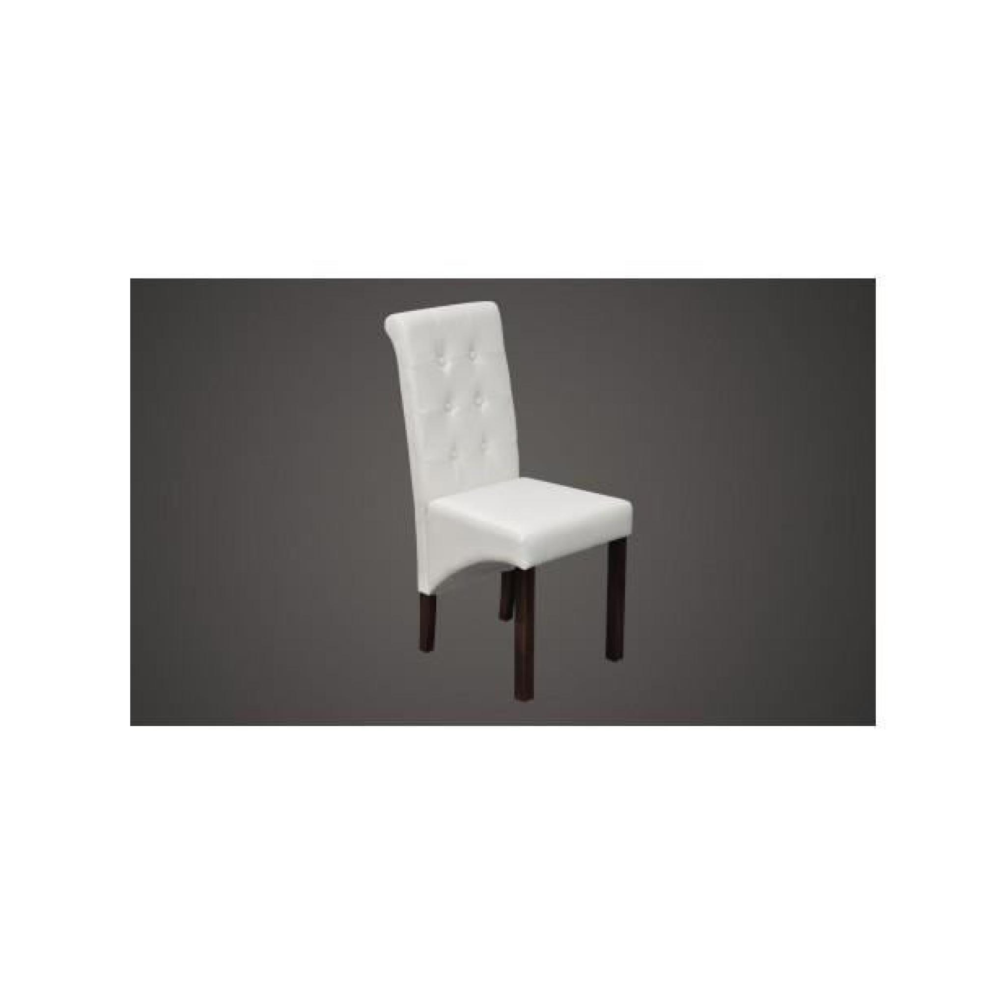 Superbe Chaise antique PU cuir blanc (lot de 4)   pas cher