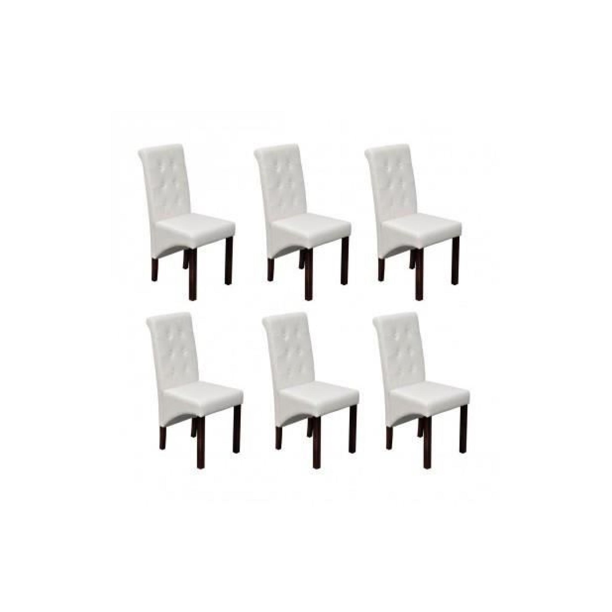 Superbe Chaise antique PU cuir blanc (lot de 6)  