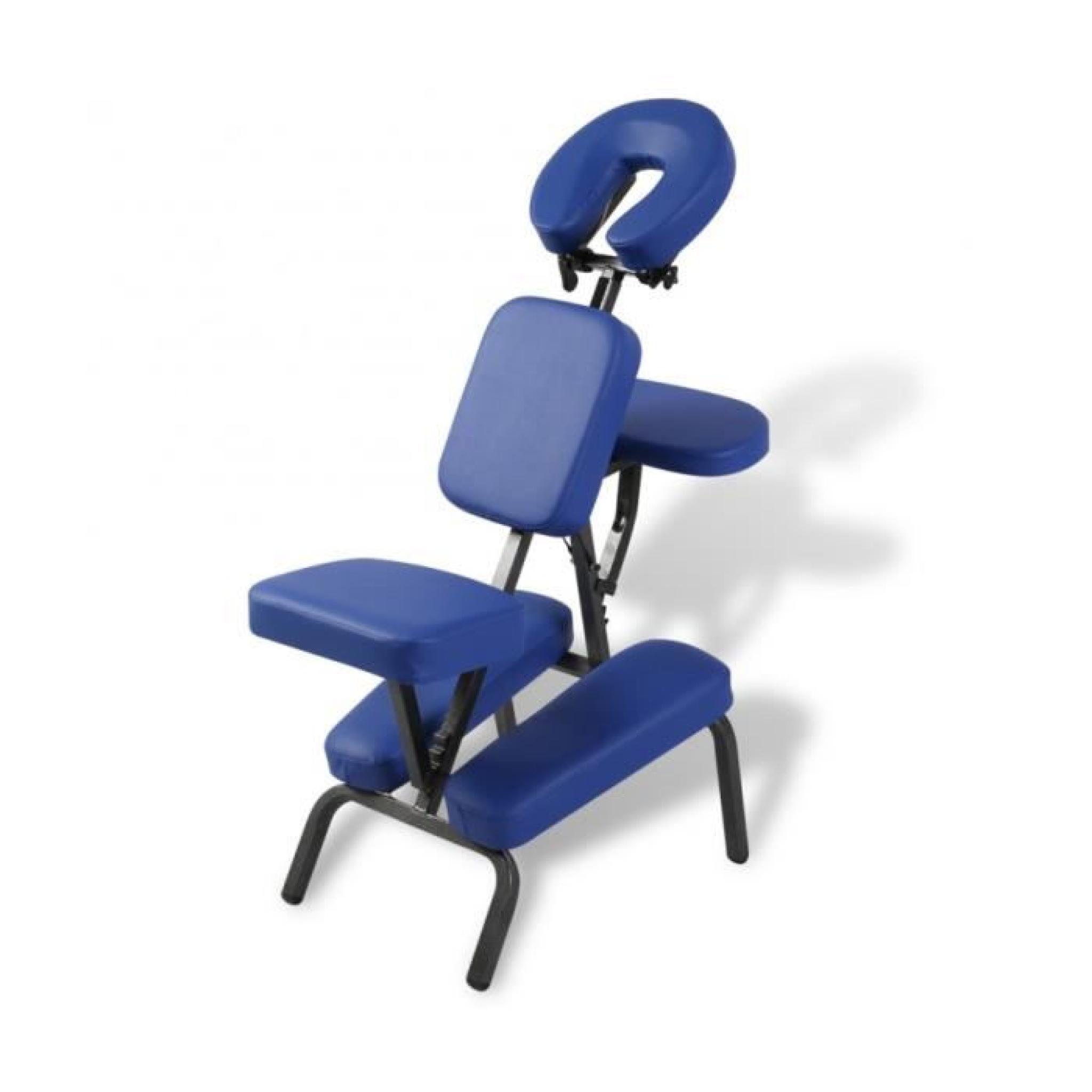 Superbe Chaise de Massage Pliante et Portable Bleu 