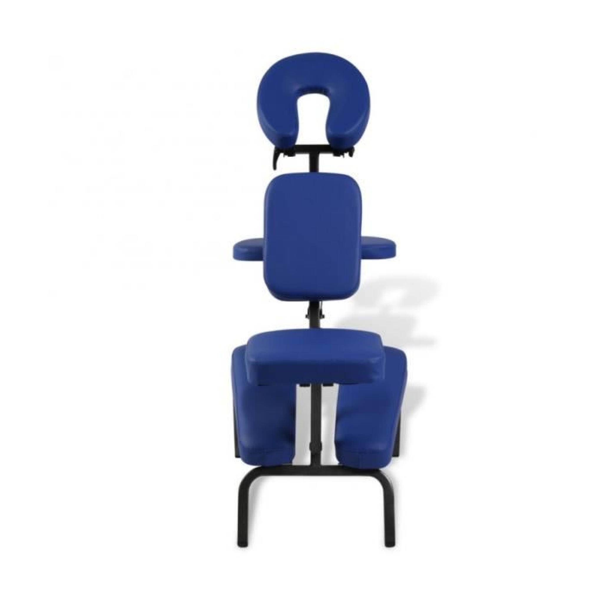 Superbe Chaise de Massage Pliante et Portable Bleu  pas cher