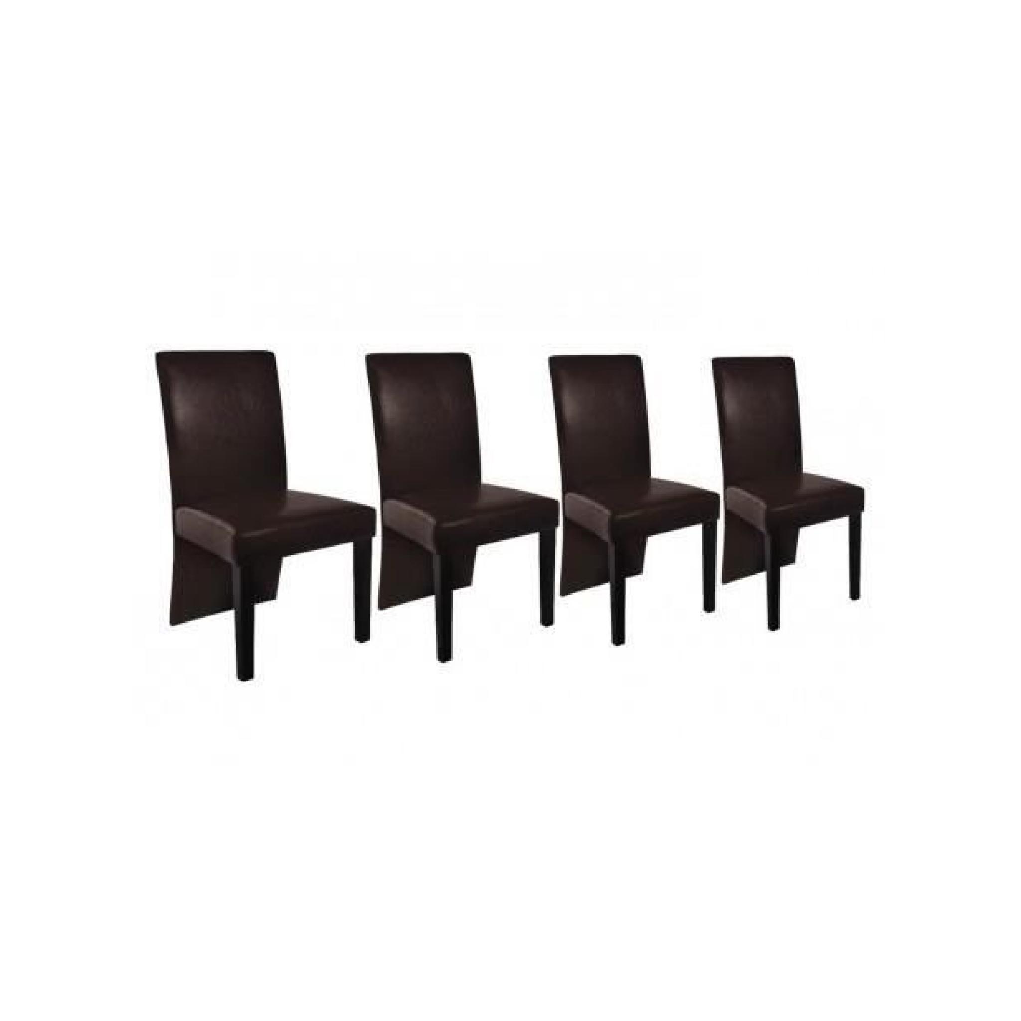Superbe Chaise design bois marron (lot de 4) 