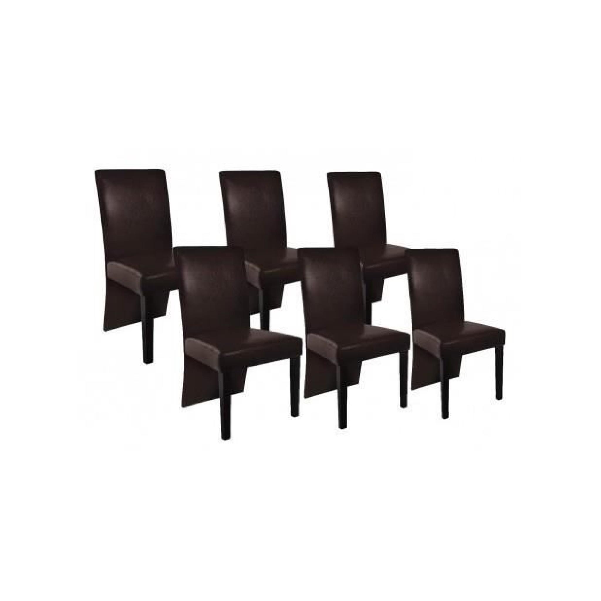 Superbe Chaise design bois marron (lot de 6)  