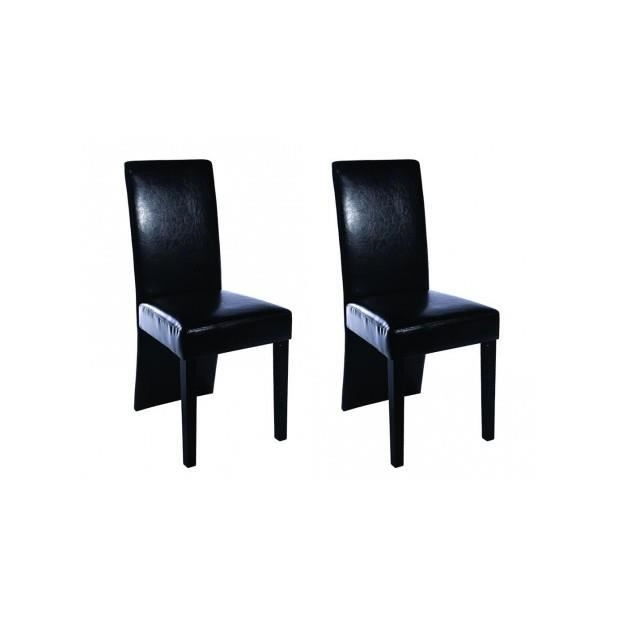 Superbe Chaise design bois noir (lot de 2) 