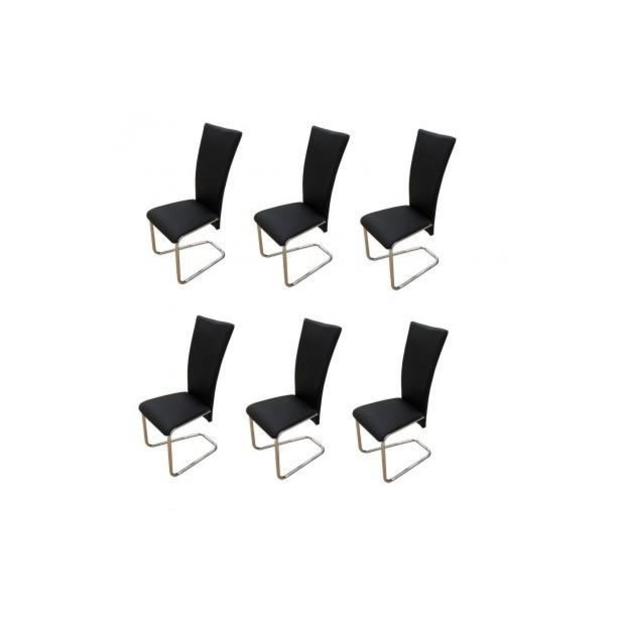 Superbe Chaise design métal noire (lot de 6)  