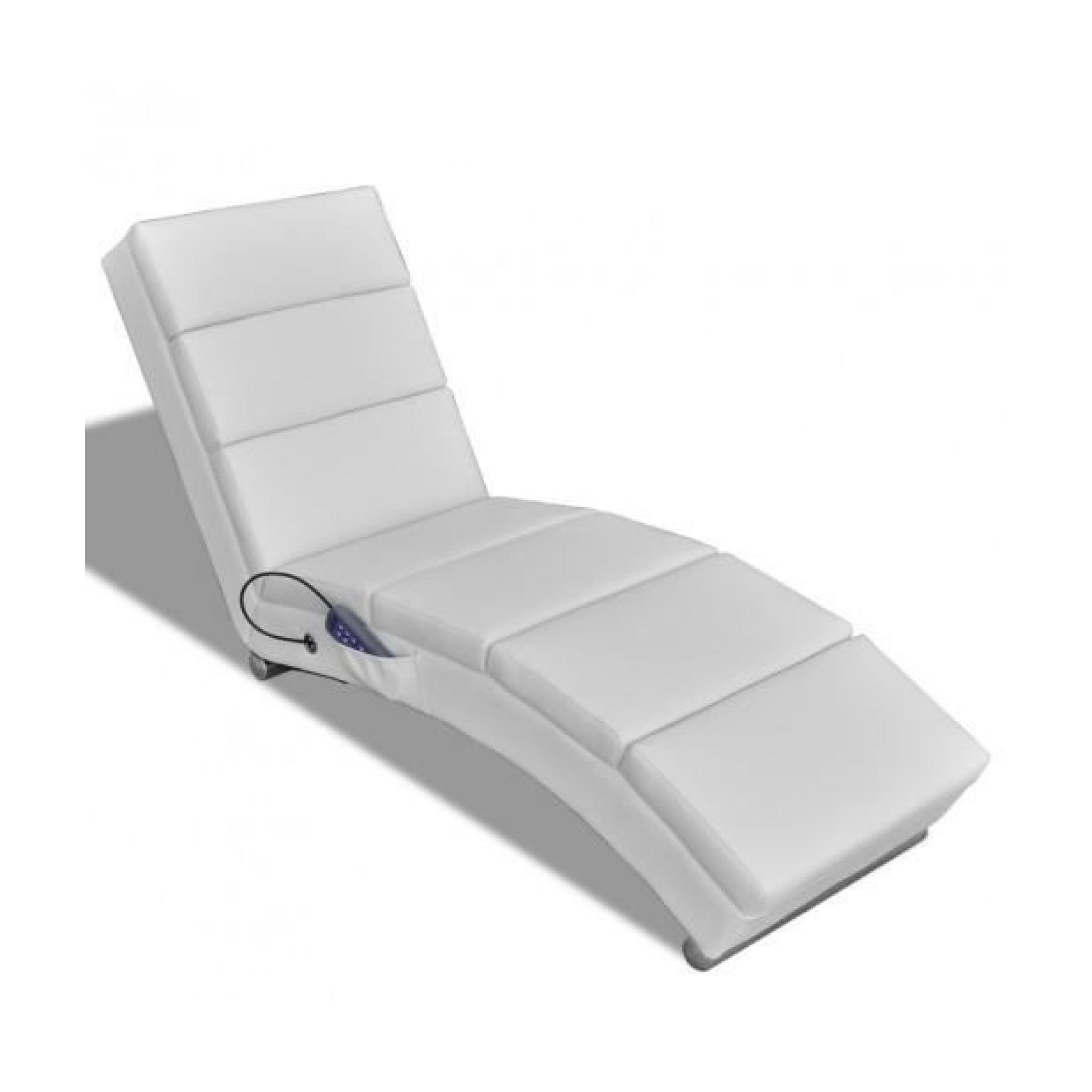 Superbe Chaise Massage Electrique Fonctionnelle Blanc 