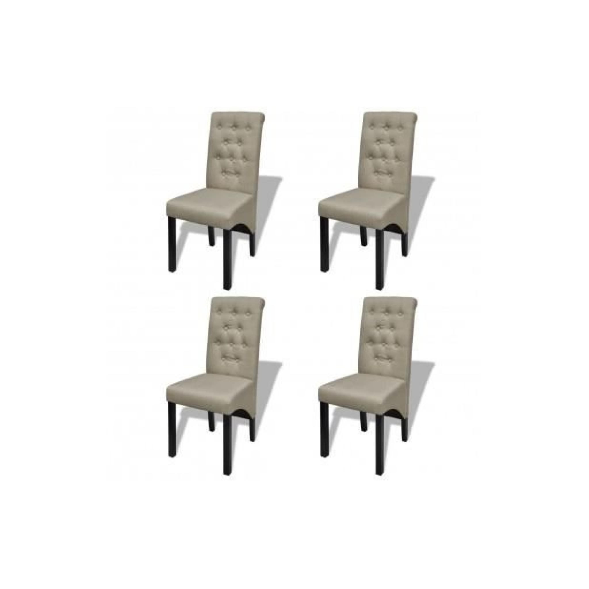 Superbe Lot de 4 chaises de salle à manger salon gris 