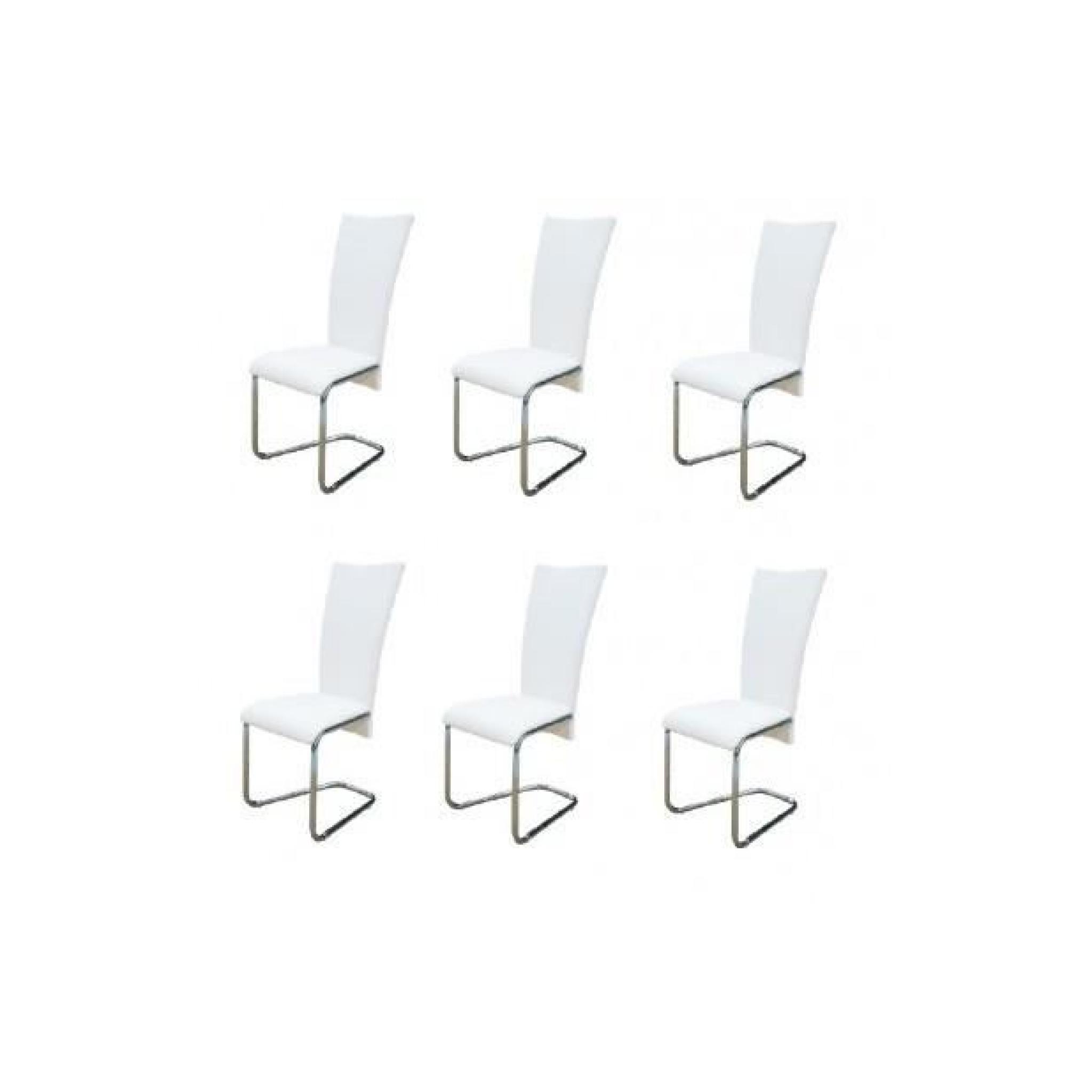 Superbe Lot de 6 Chaise design métal blanche 