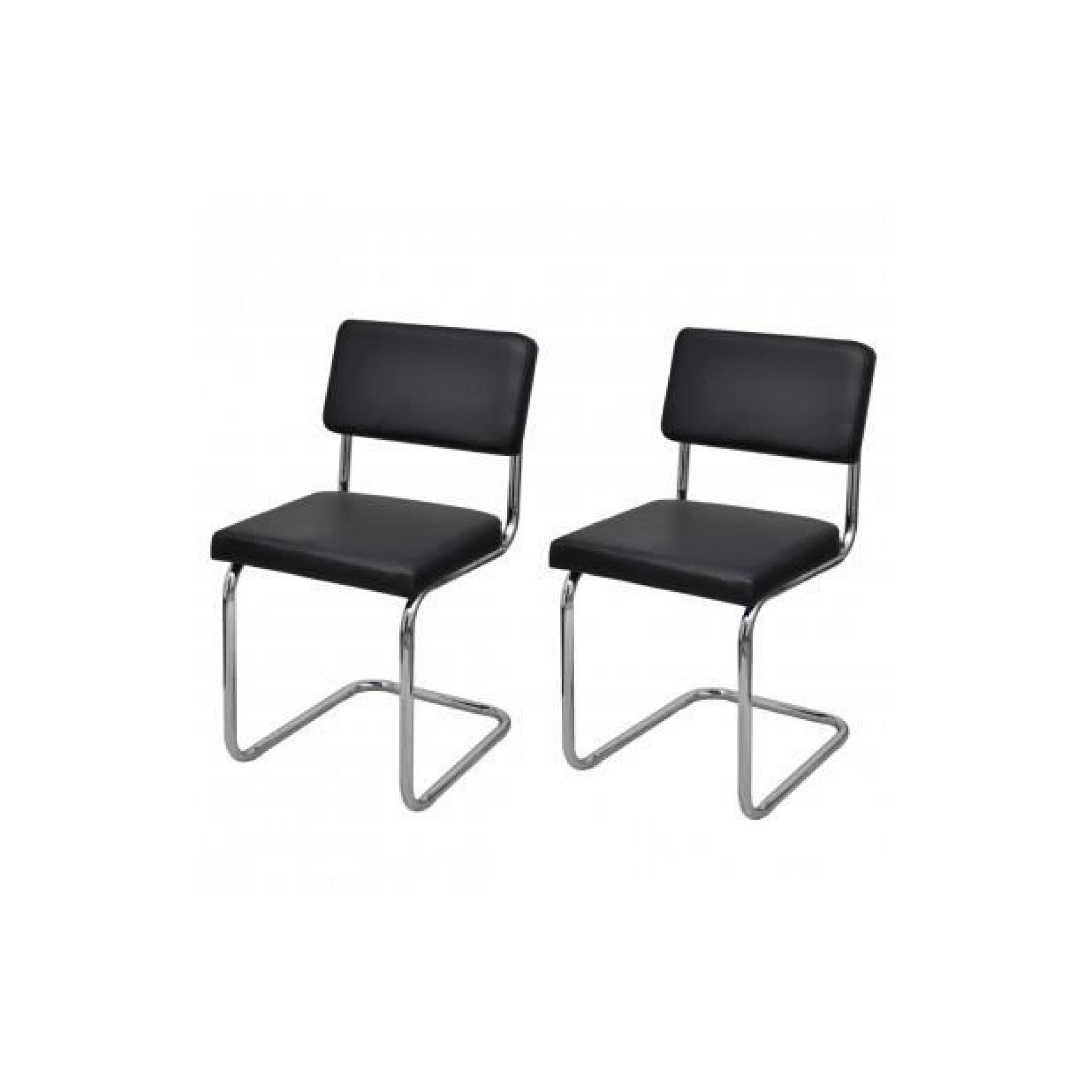 Superbe Set de 2 Chaises de salon Design et Moderne en PU  Cuir Blanc 