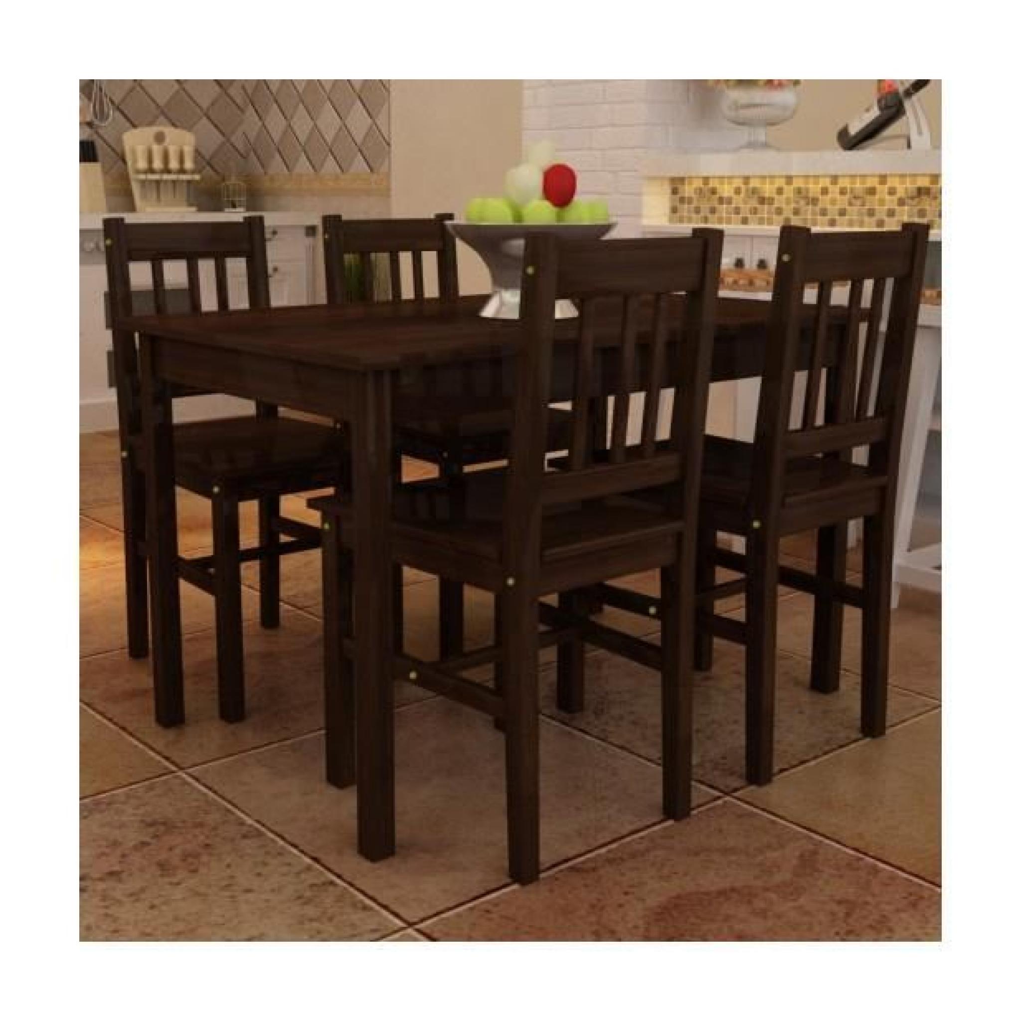 Superbe Table à manger avec 4 chaises en bois Brun 