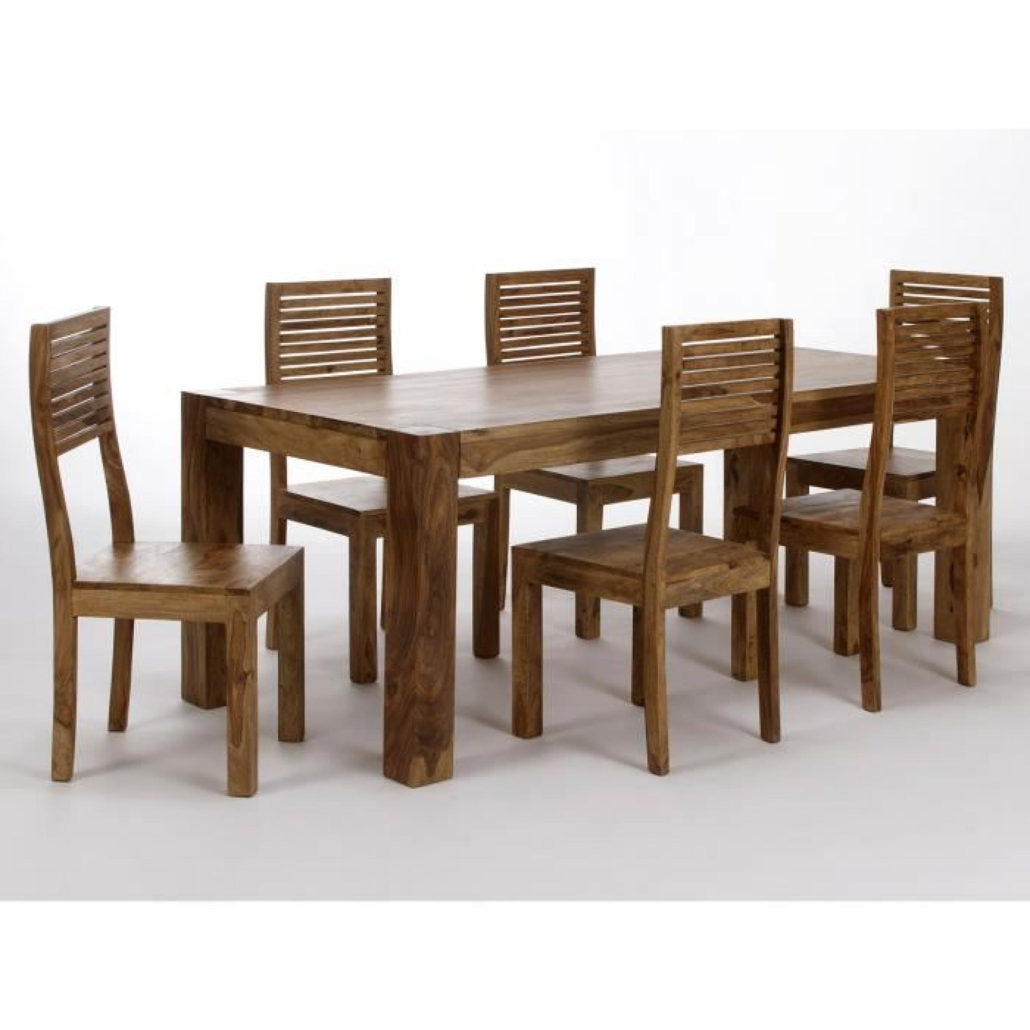 Table 160x90 et chaises PALISON en palissandre naturel