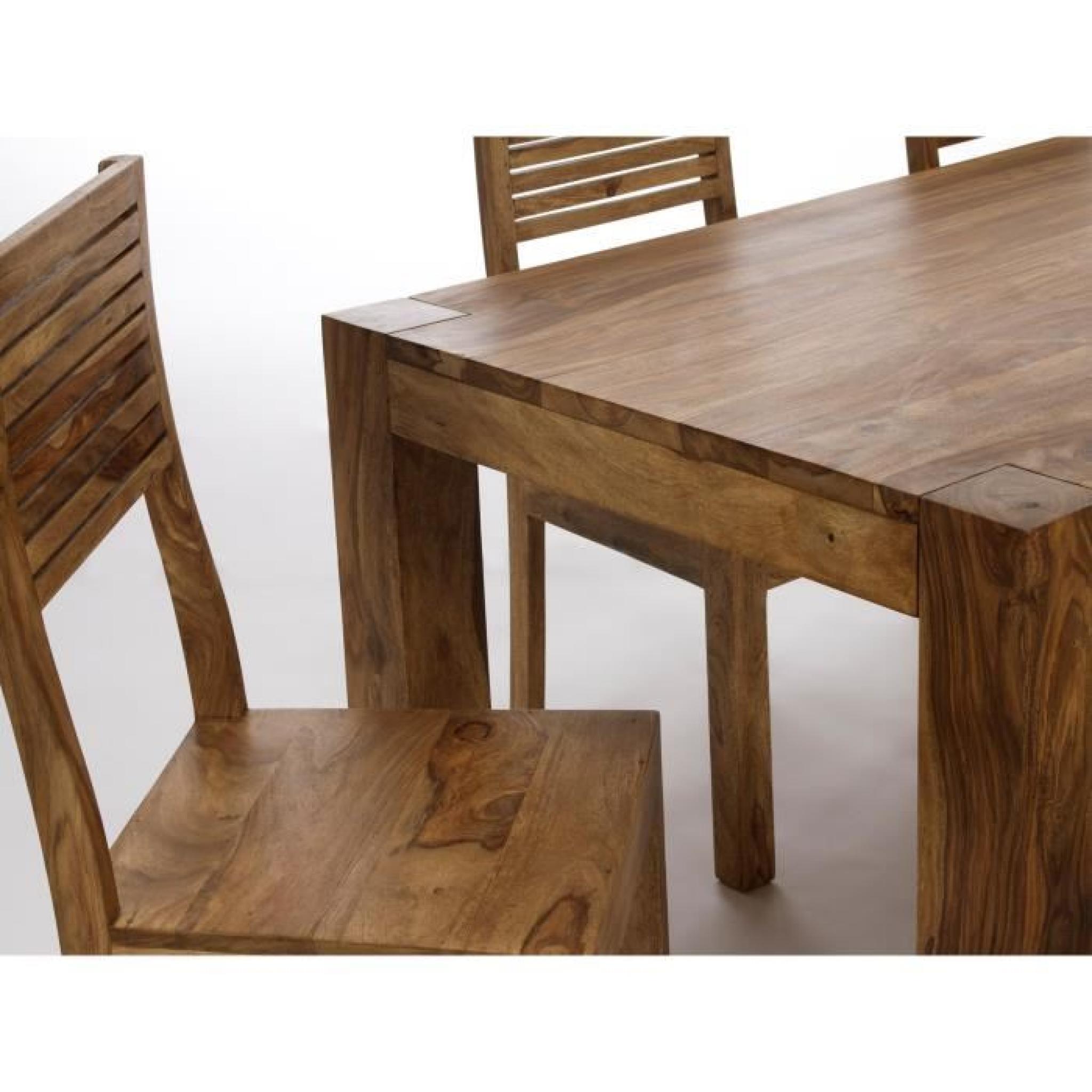 Table 160x90 et chaises PALISON en palissandre naturel pas cher