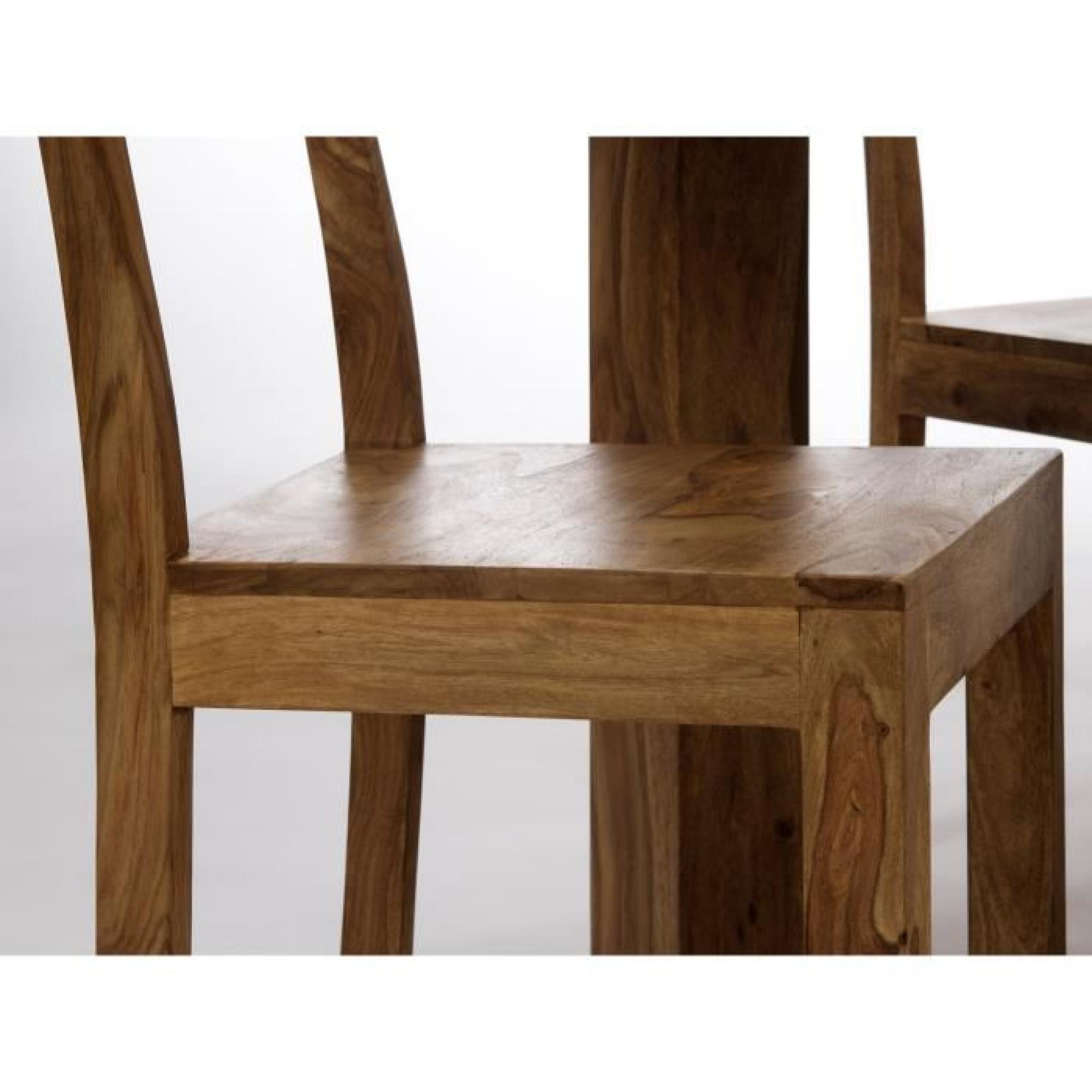 Table 160x90 et chaises PALISON en palissandre naturel pas cher