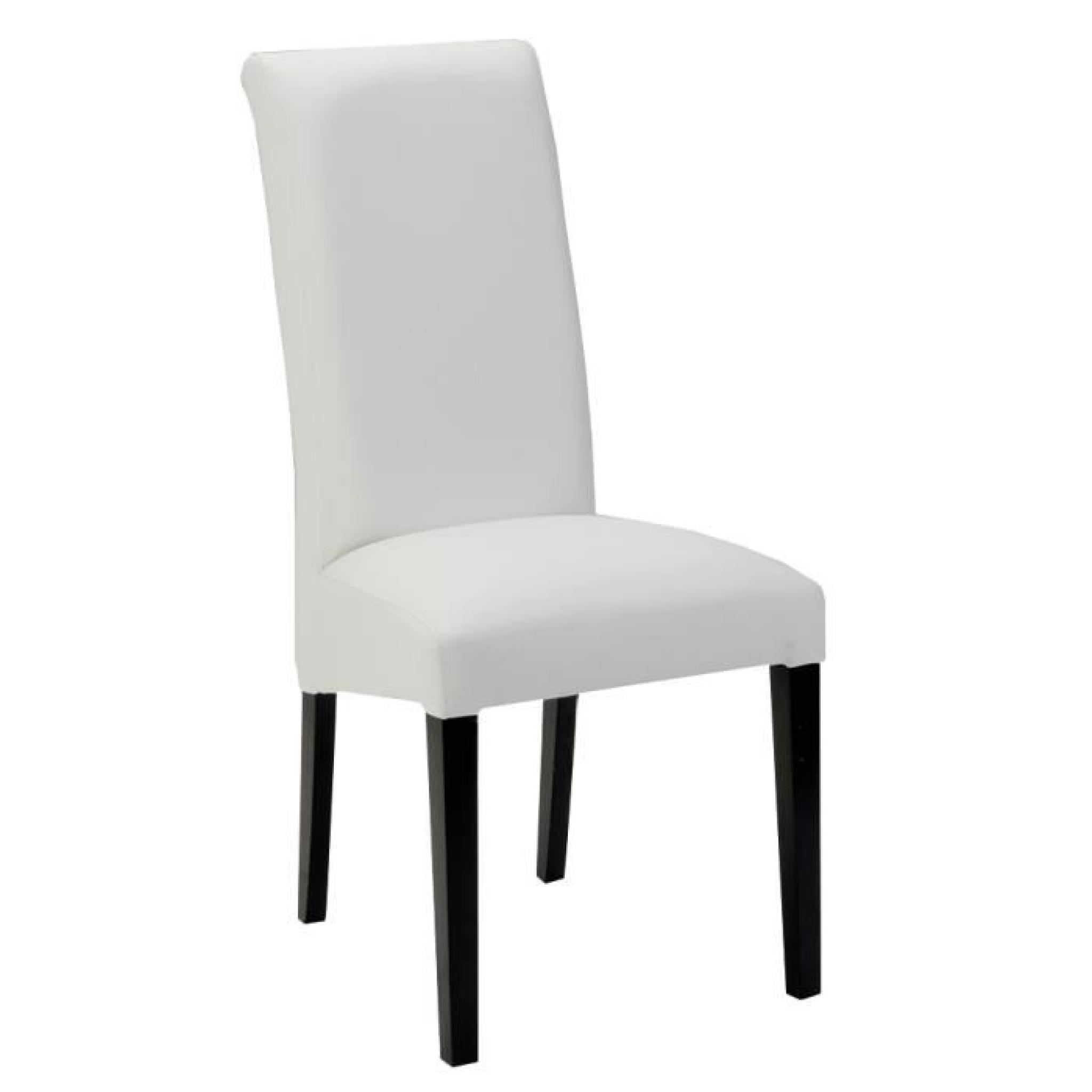 Table 190 cm blanc et noir + 4 chaises coloris blanc et noir pas cher