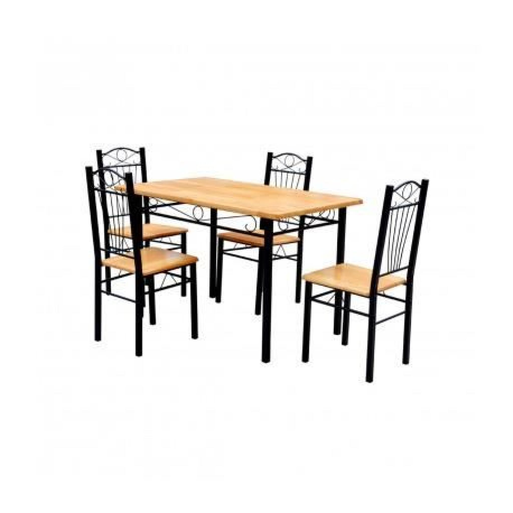 Table + 4 chaises Cuisine - Salon Maja+