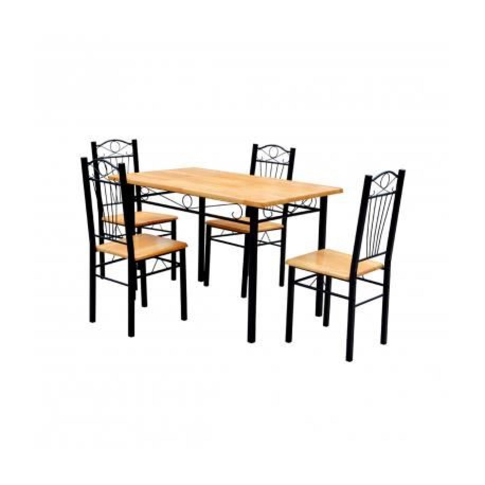 Table + 4 chaises en MDF pas cher