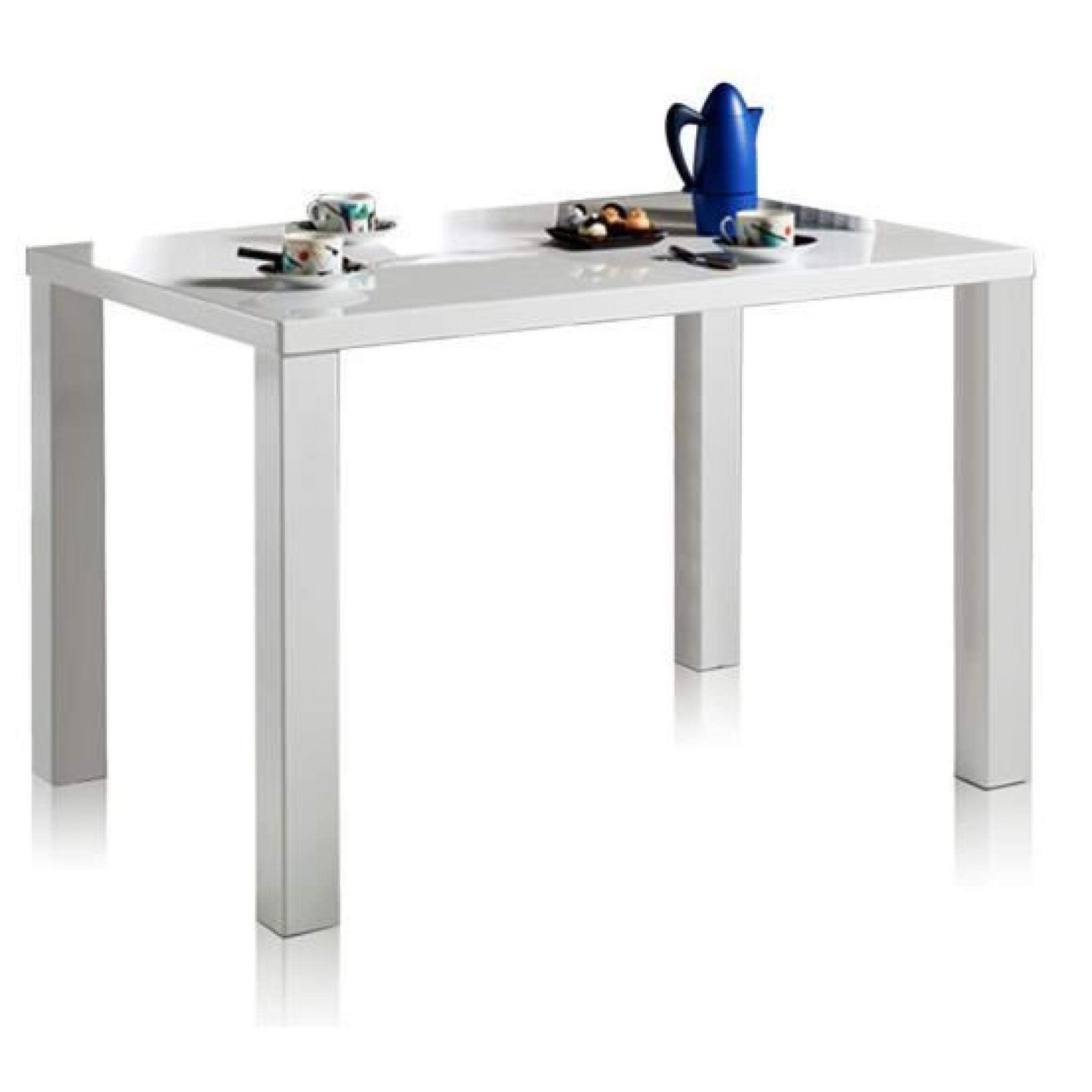 Table 80x120cm coloris blanc laqué