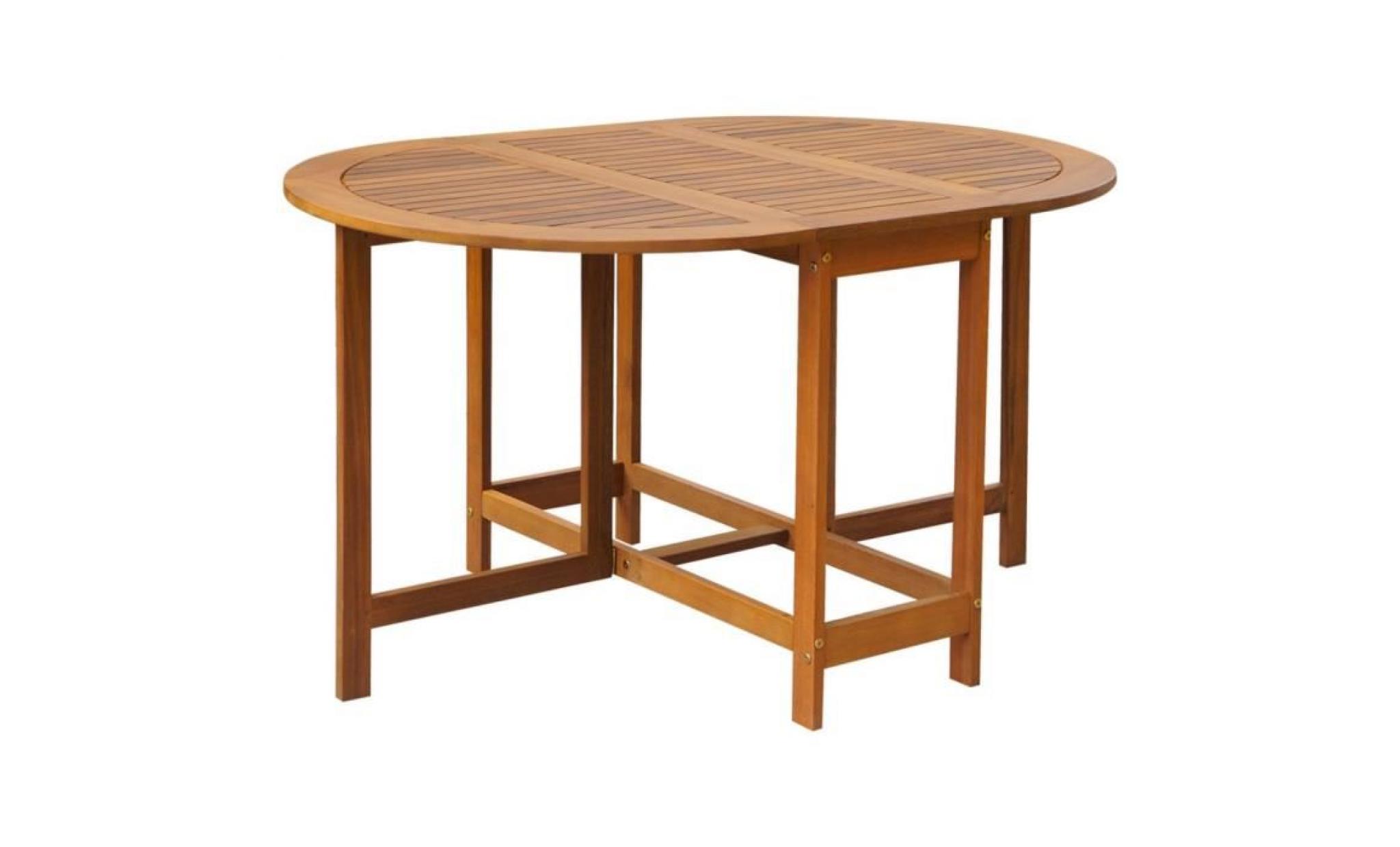 table à abattants d'extérieur ovale bois d'acacia