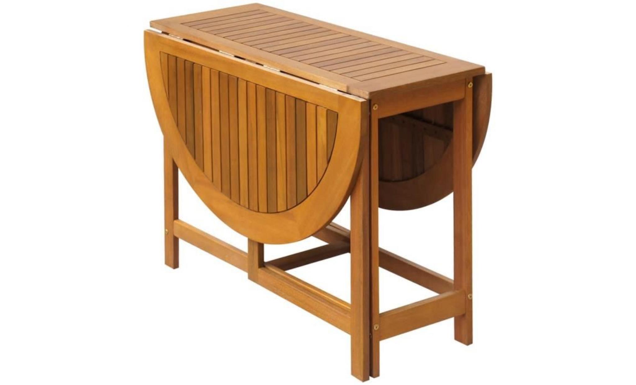 table à abattants d'extérieur ovale bois d'acacia pas cher