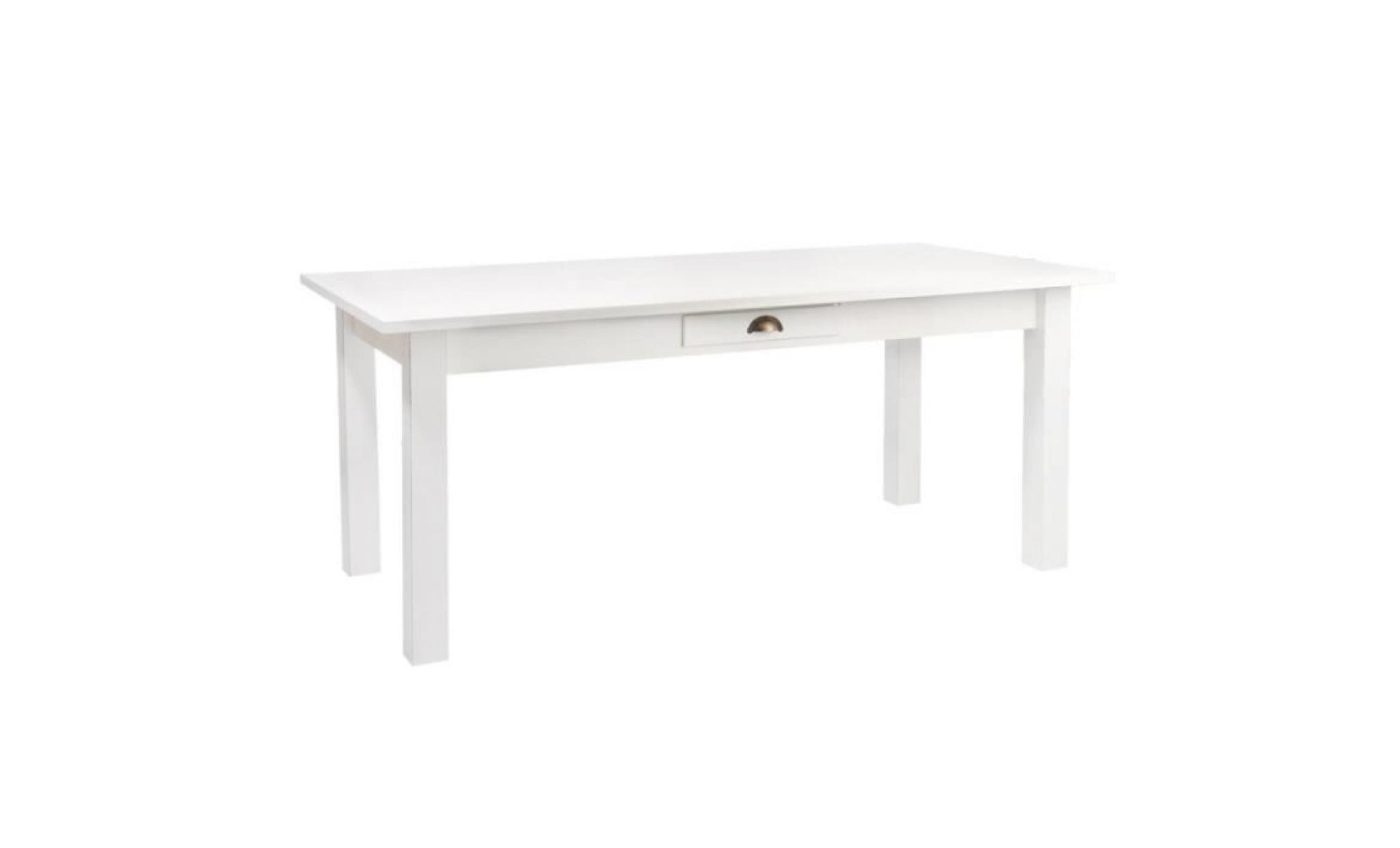 Table à  allonges en bois Blanc - JUPITER - L 180/270 x l 90 x H 79 cm
