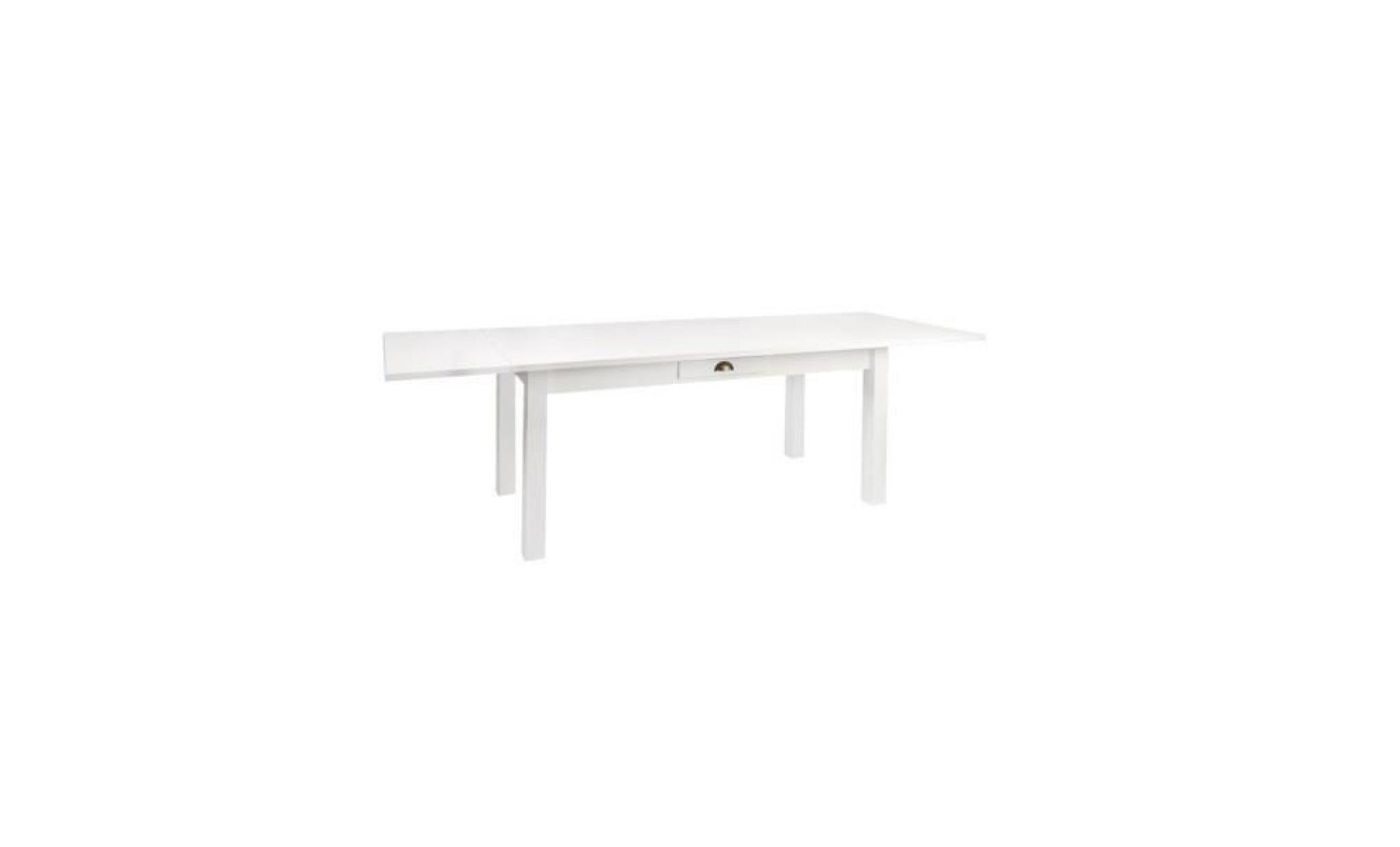 Table à  allonges en bois Blanc - JUPITER - L 180/270 x l 90 x H 79 cm pas cher