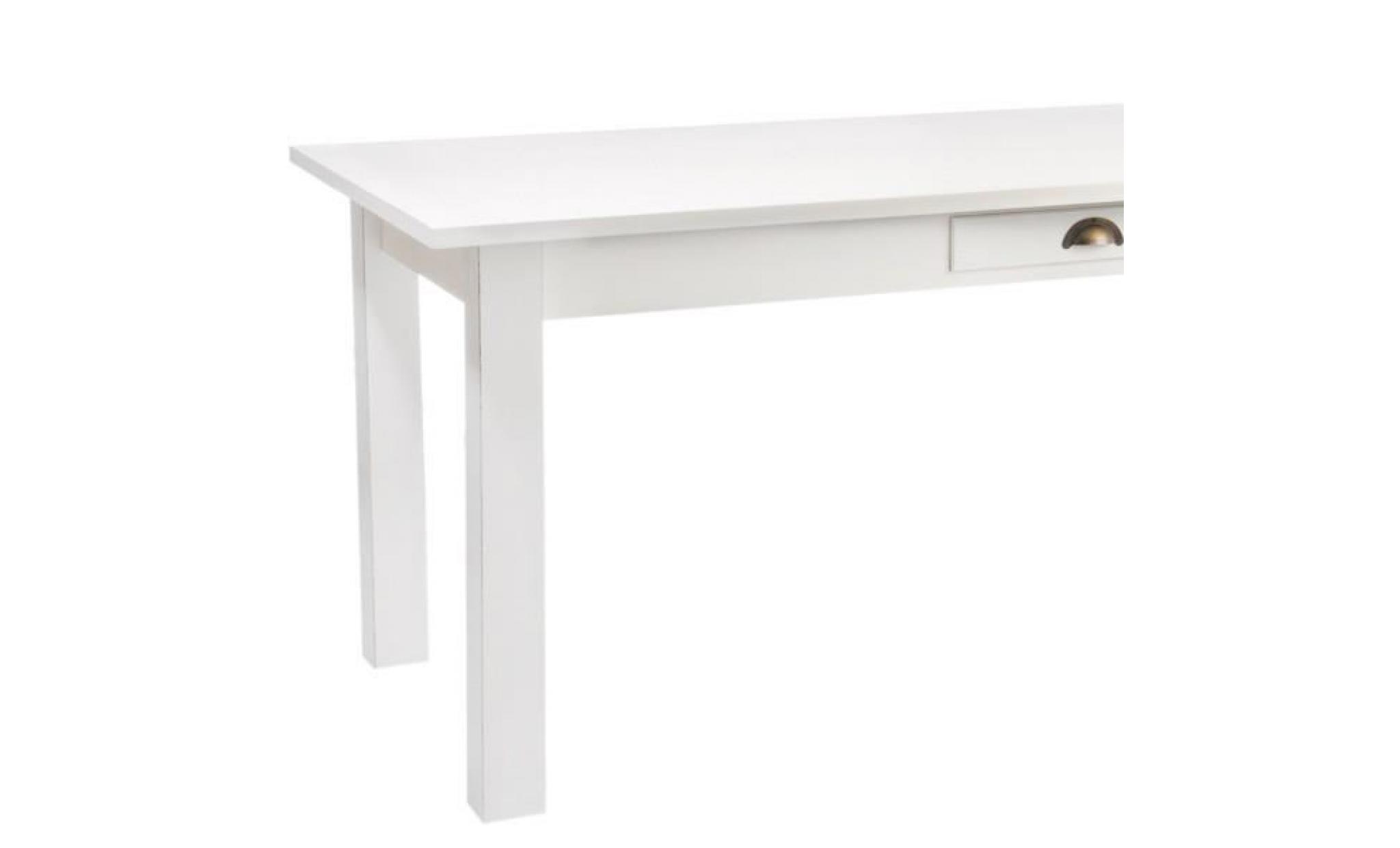Table à  allonges en bois Blanc - JUPITER - L 180/270 x l 90 x H 79 cm pas cher