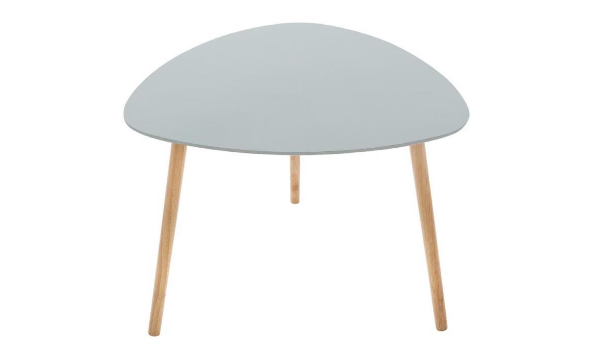 table à café gris clair en mdf et chêne   dim : l. 60 x l. 60 x h. 45 cm